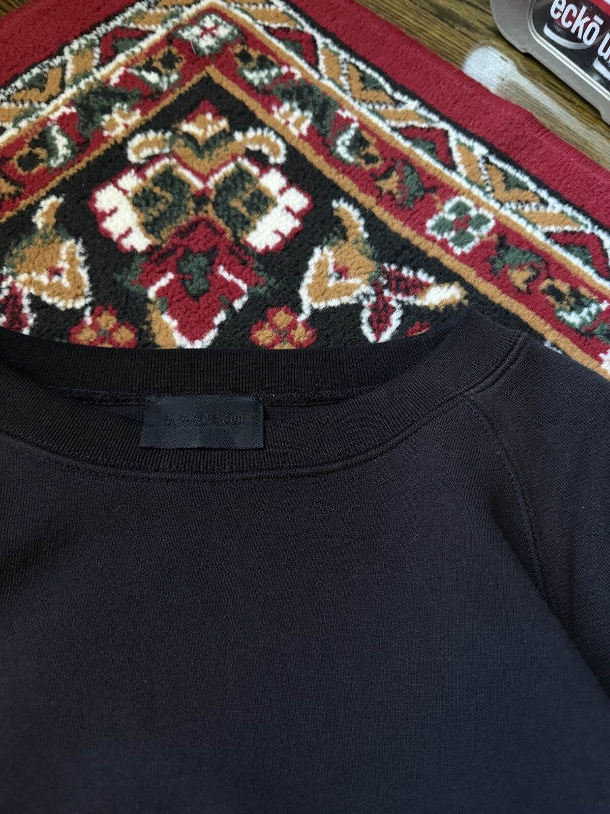 Fear of God 7th Collection FG Logo Double Layered Faded Crewneck Black FOG