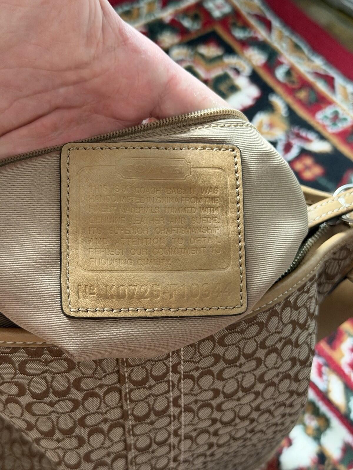 Coach Signature Jacquard Crossbody Bag Shoulder Purse Brown F10944