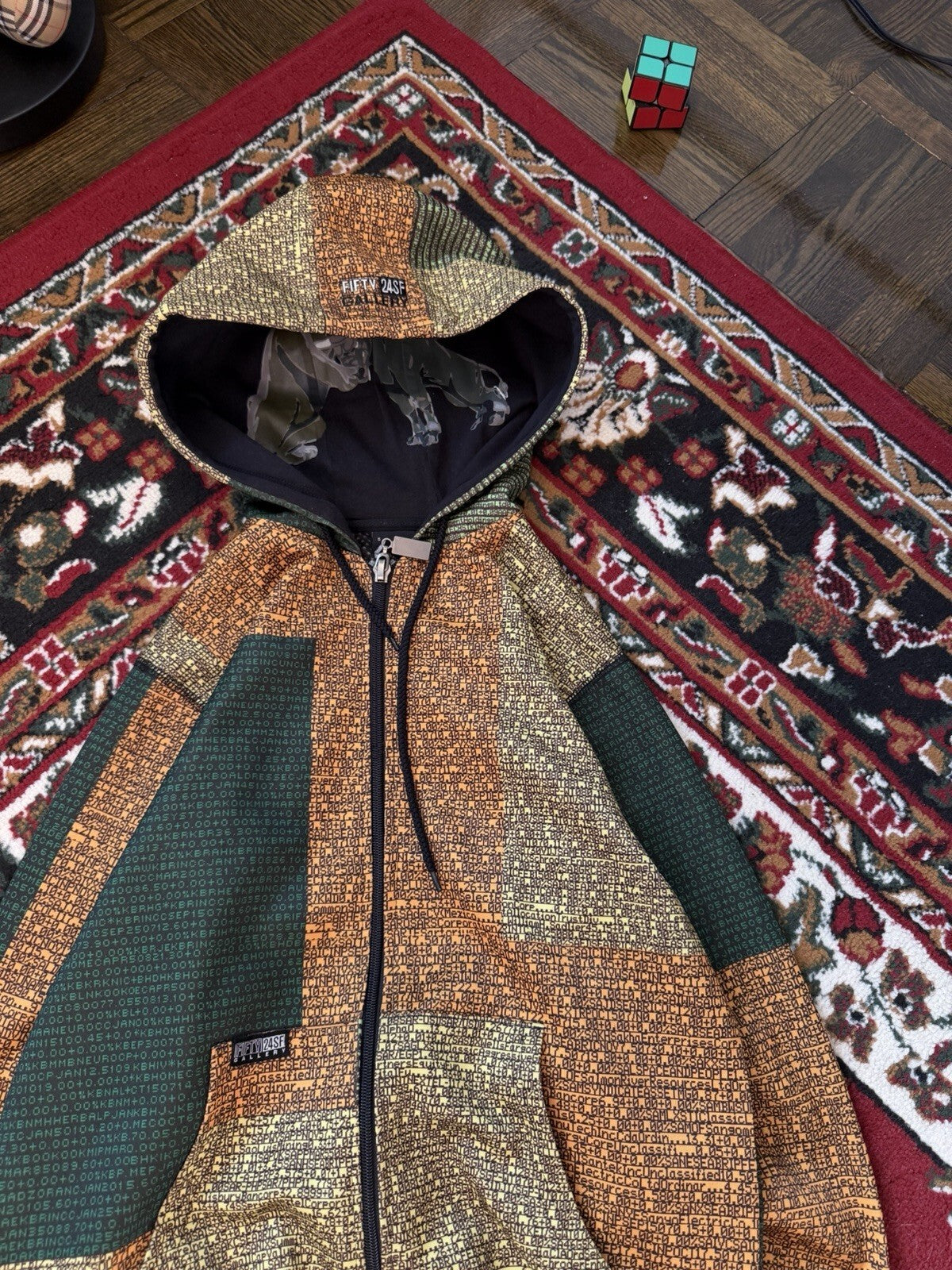 Fifty24SF Gallery Hacker Code All Over Print Zip Hoodie Size S