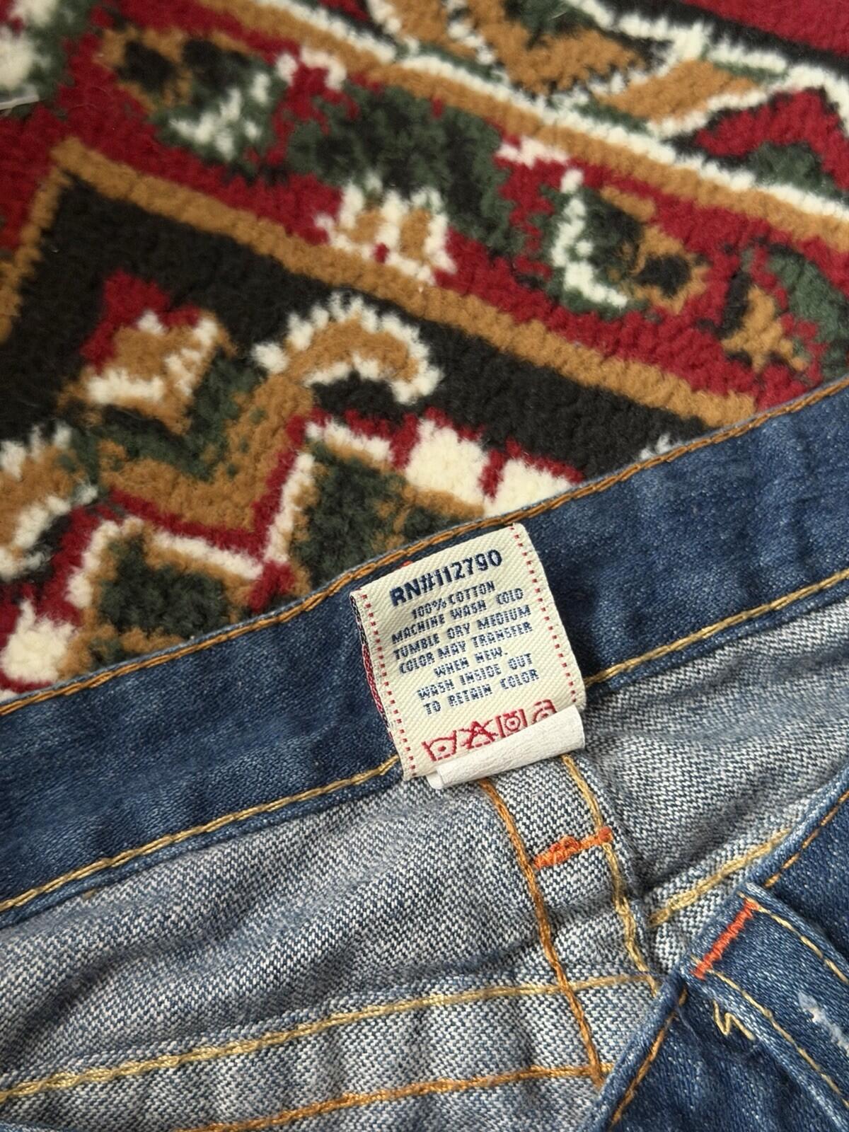 Vtg True Religion #503 Joey Blue Jeans Woodstock Distressed Bell Bottom Pants 31