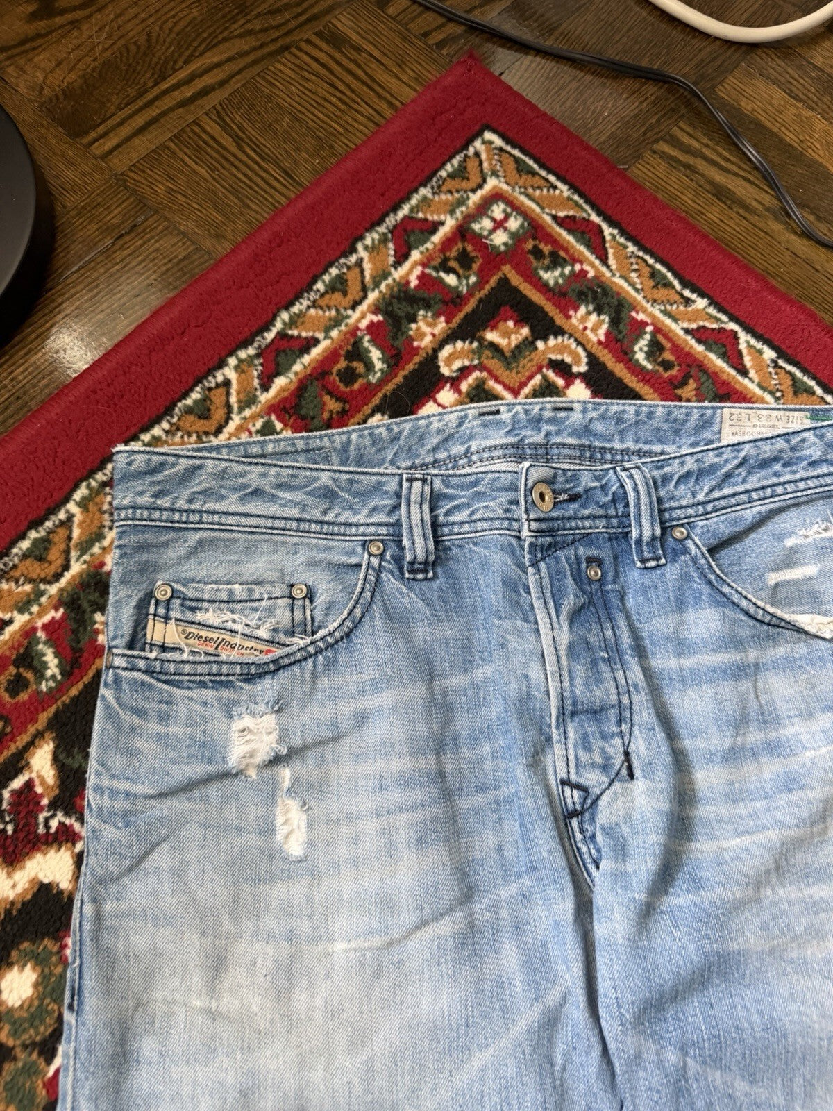 Diesel Safado Distressed Straight Blue Jeans Size 32/32 Vintage Y2K