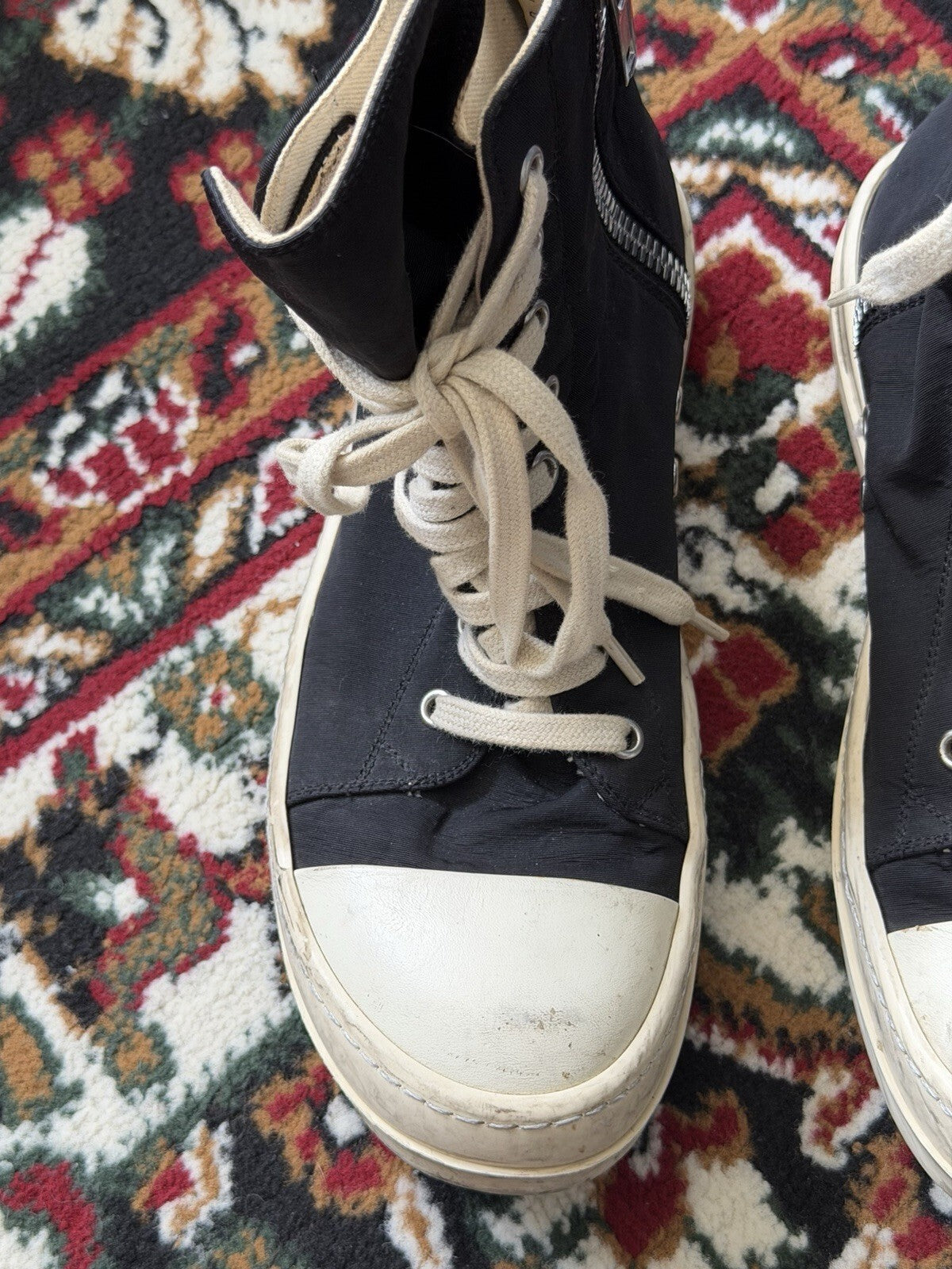 Rick Owens DRKSHDW Canvas Ramones High-Top Sneakers Size 39EU 6.5US