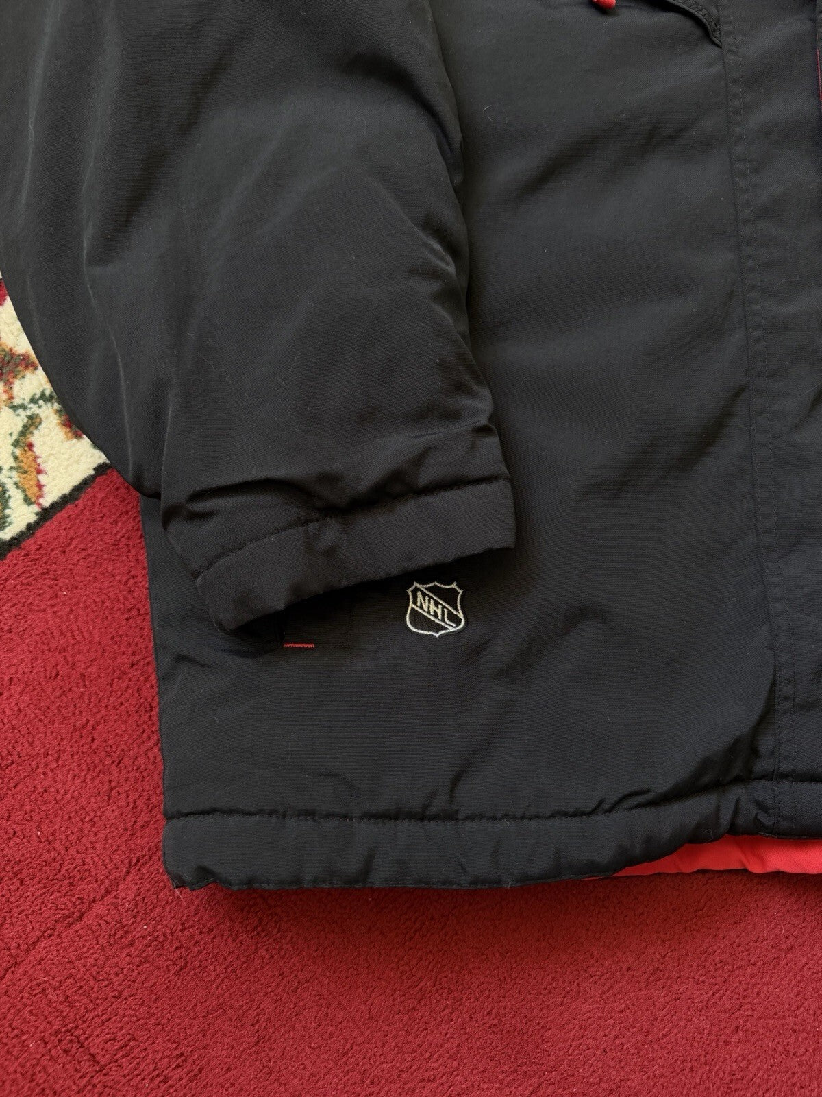 Vintage CCM NHL Ottawa Senators Jacket Mens XL Hockey Black Gray Parka