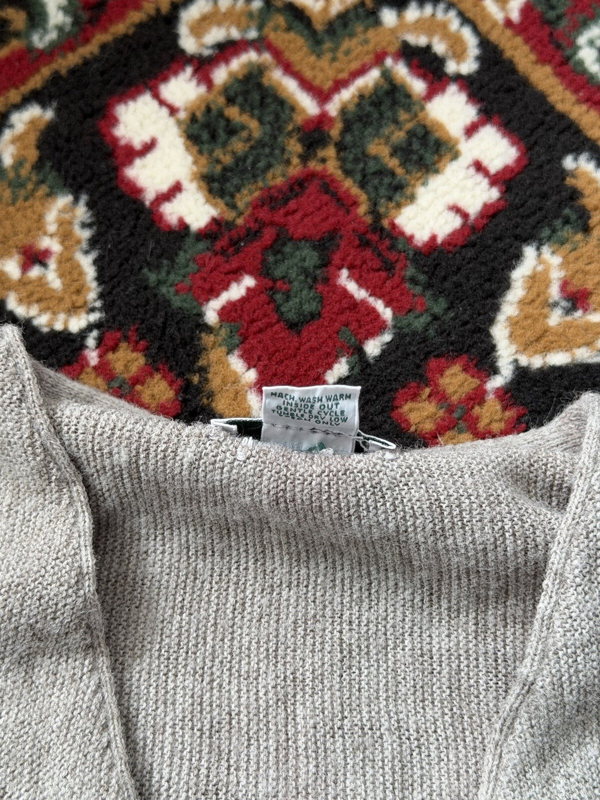 Vintage Izod Lacoste Cardigan Sweater Men Medium Gray Acrylic V-Neck USA