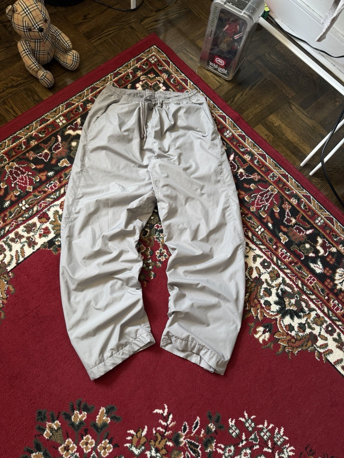Y2K Nike Baggy Vintage Nylon Pants Gray Size L