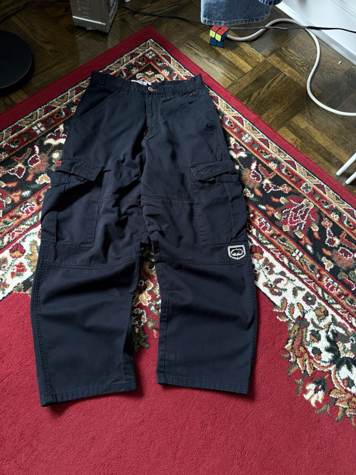 VTG Y2K Ecko Pants/Shorts Men's Size 30 BLK Rhino Baggy Utility Cargo