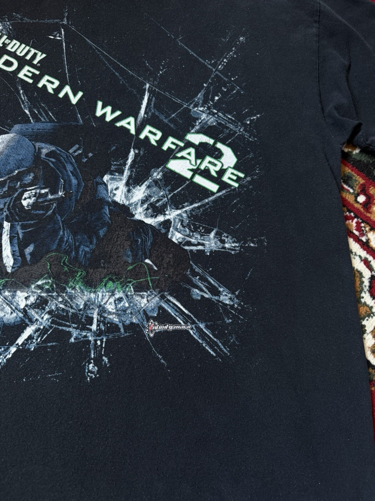 Rare Call Of Duty Modern Warfare 2 Shattered Glass Vintage Promo Tee COD 2008-09