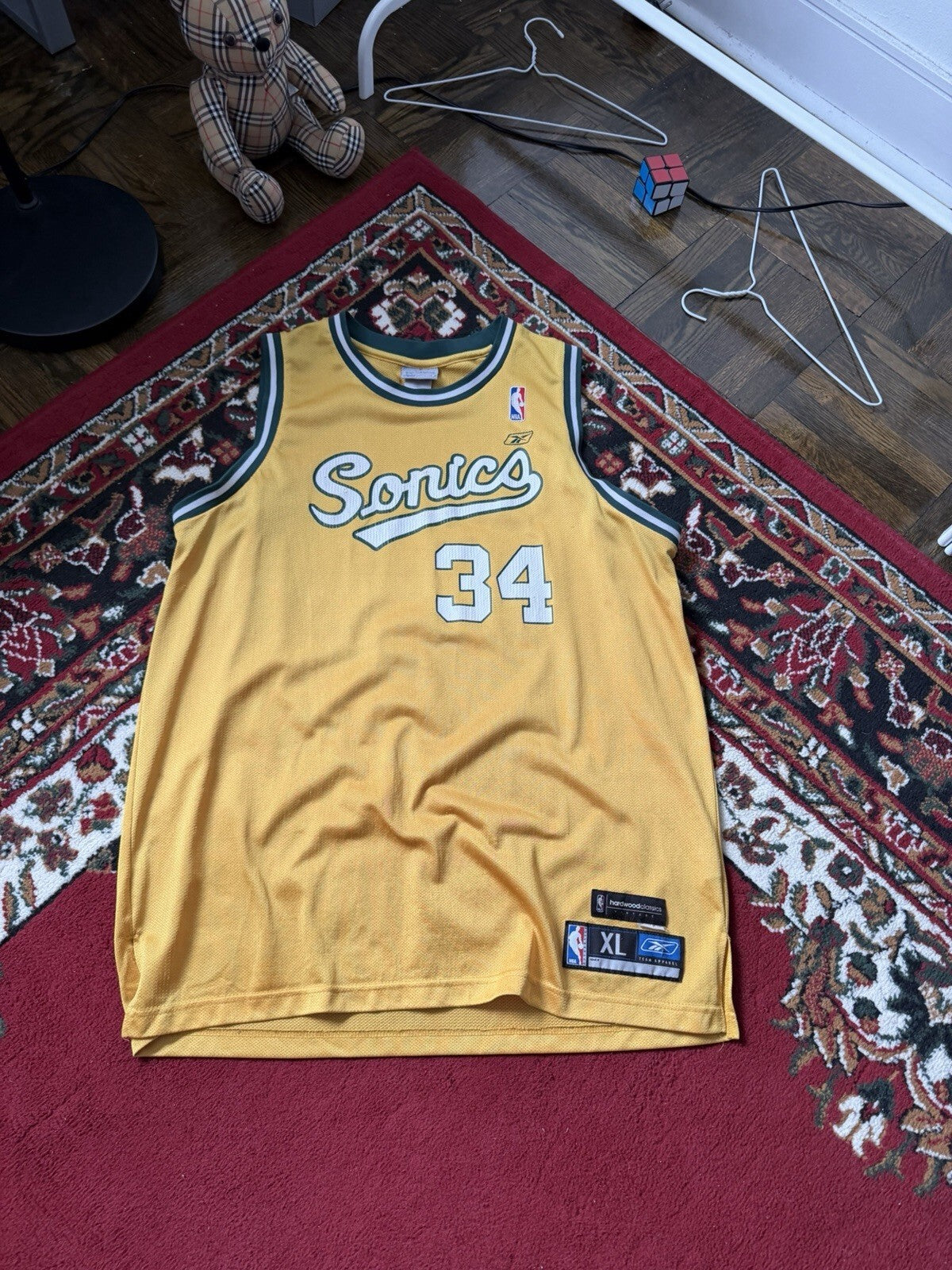 Vintage Reebok Seattle Supersonics Ray Allen #34 HC Jersey NBA Size XL
