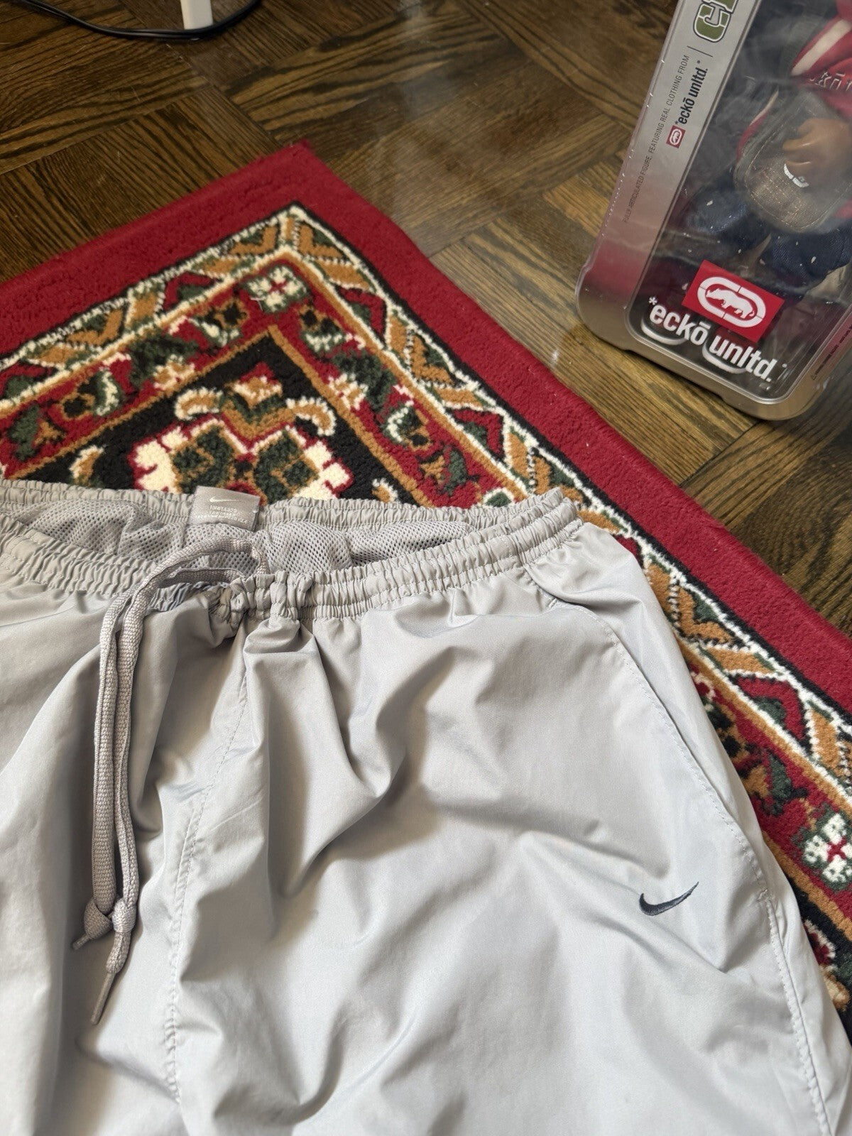 Y2K Nike Baggy Vintage Nylon Pants Gray Size L