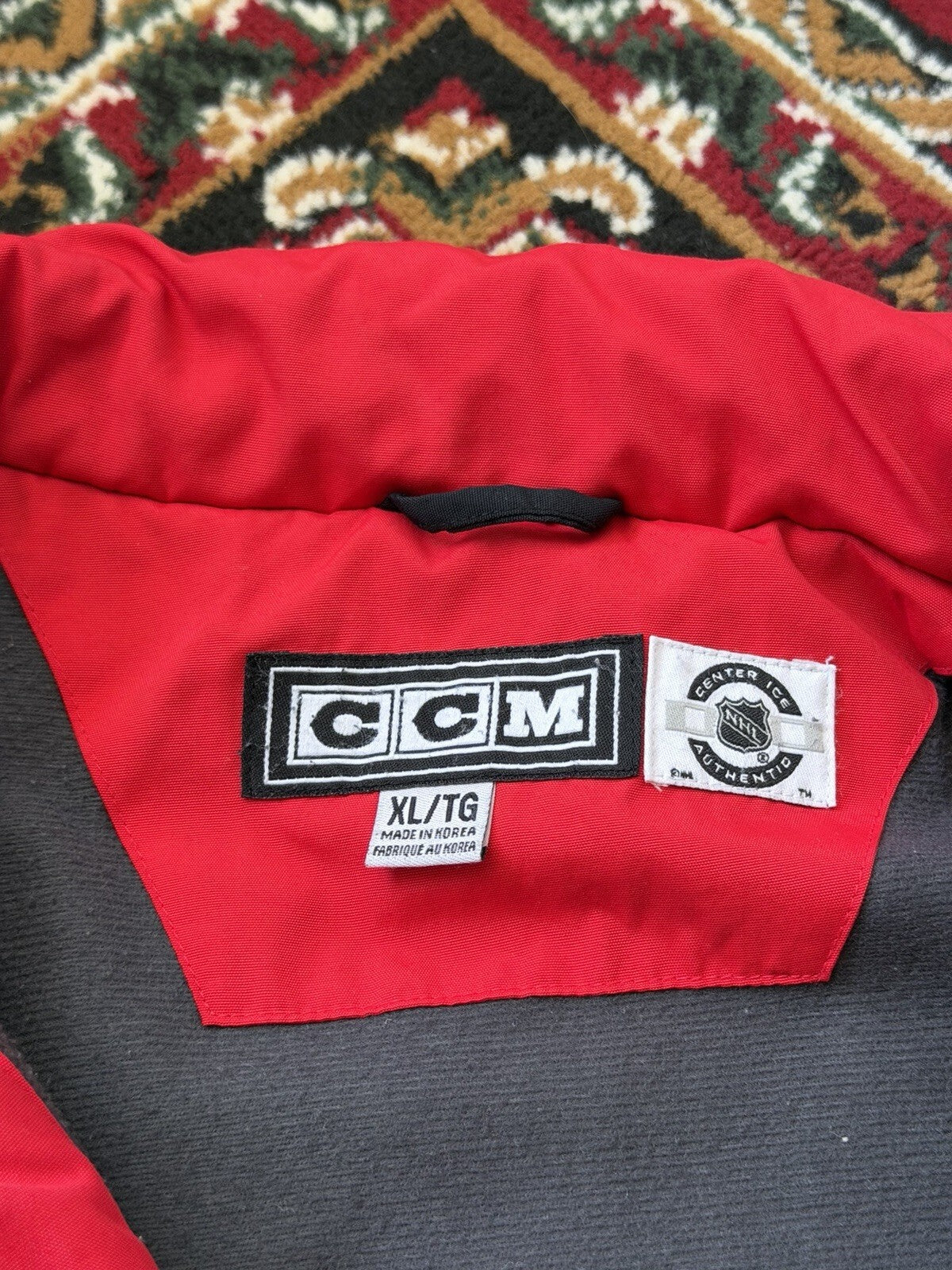 Vintage CCM NHL Ottawa Senators Jacket Mens XL Hockey Black Gray Parka