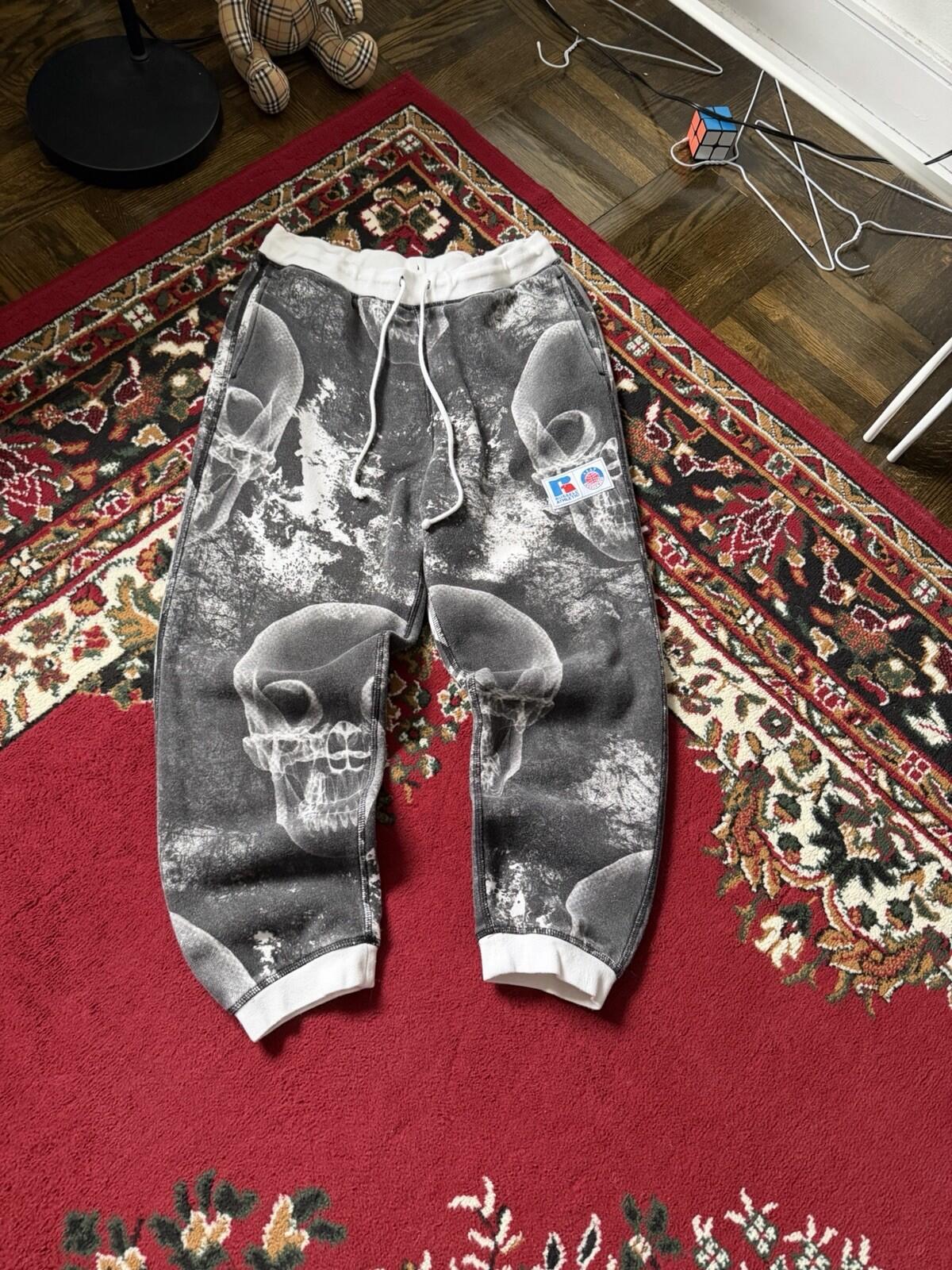 ASAP Worldwide X Russell Athletic Sweatpants White/Black Men’s Size Medium