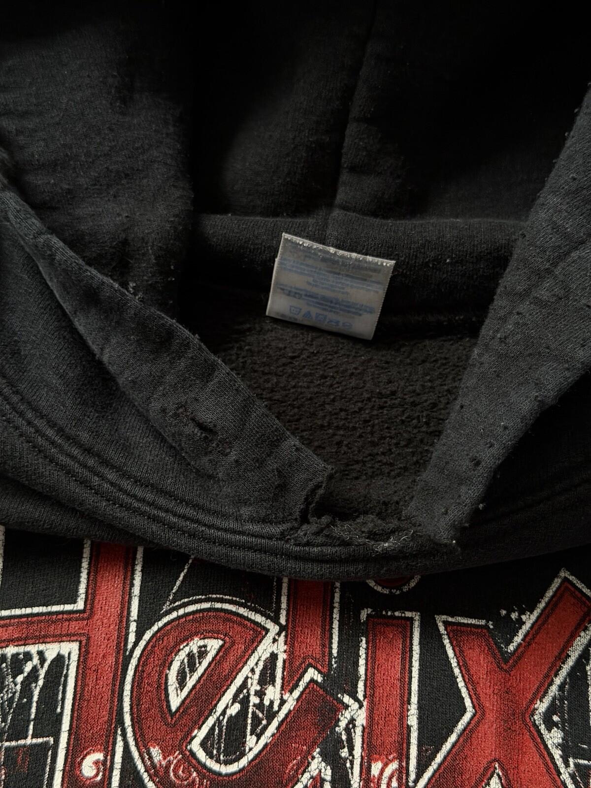 Vintage Vagabond Bones by Helix Skull Blood Band Hoodie Double Sided Gildan 00s