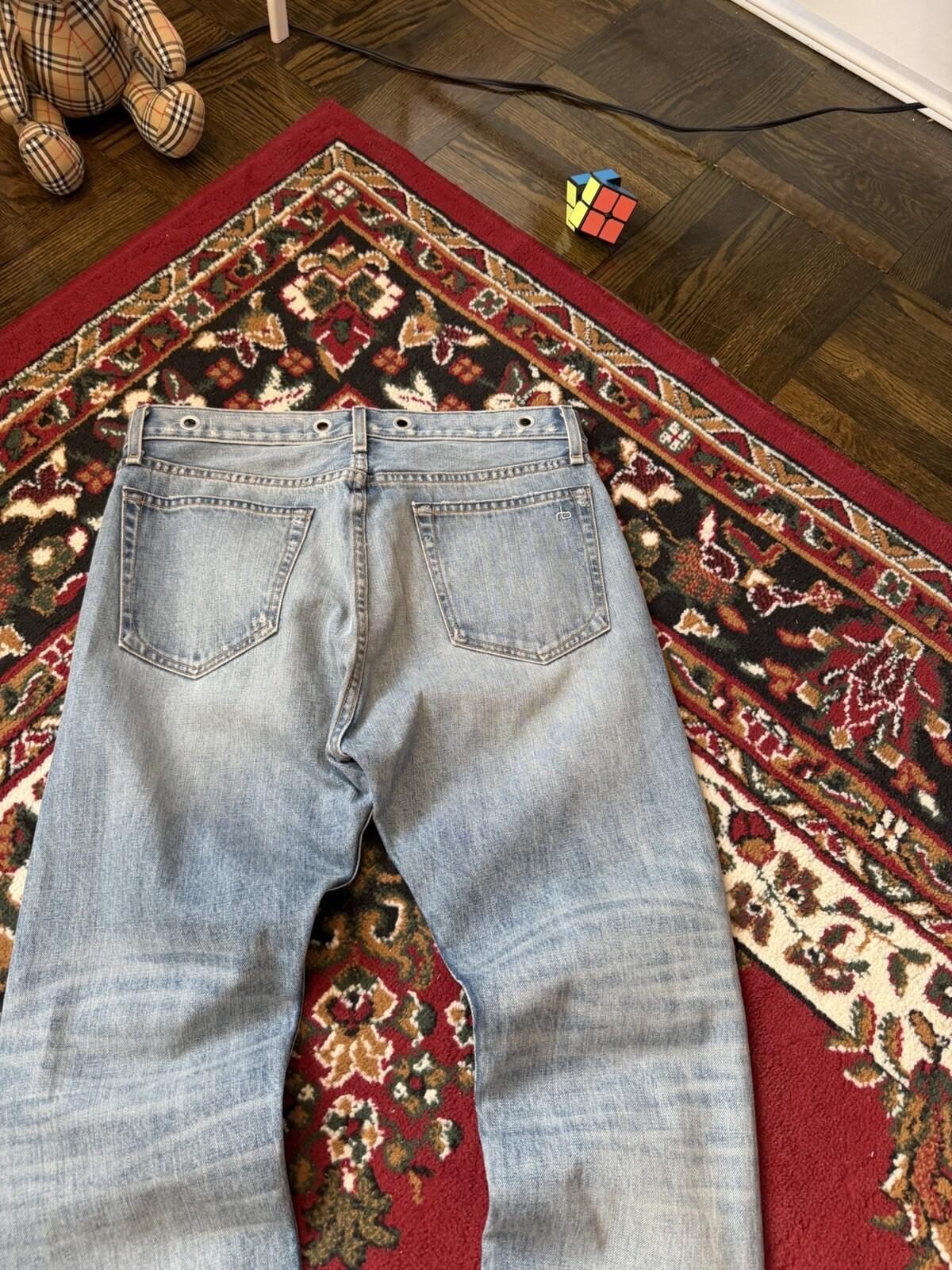 Rag & Bone Cotton Ripped Distressed Jeans Size 27 Blue Rare Design