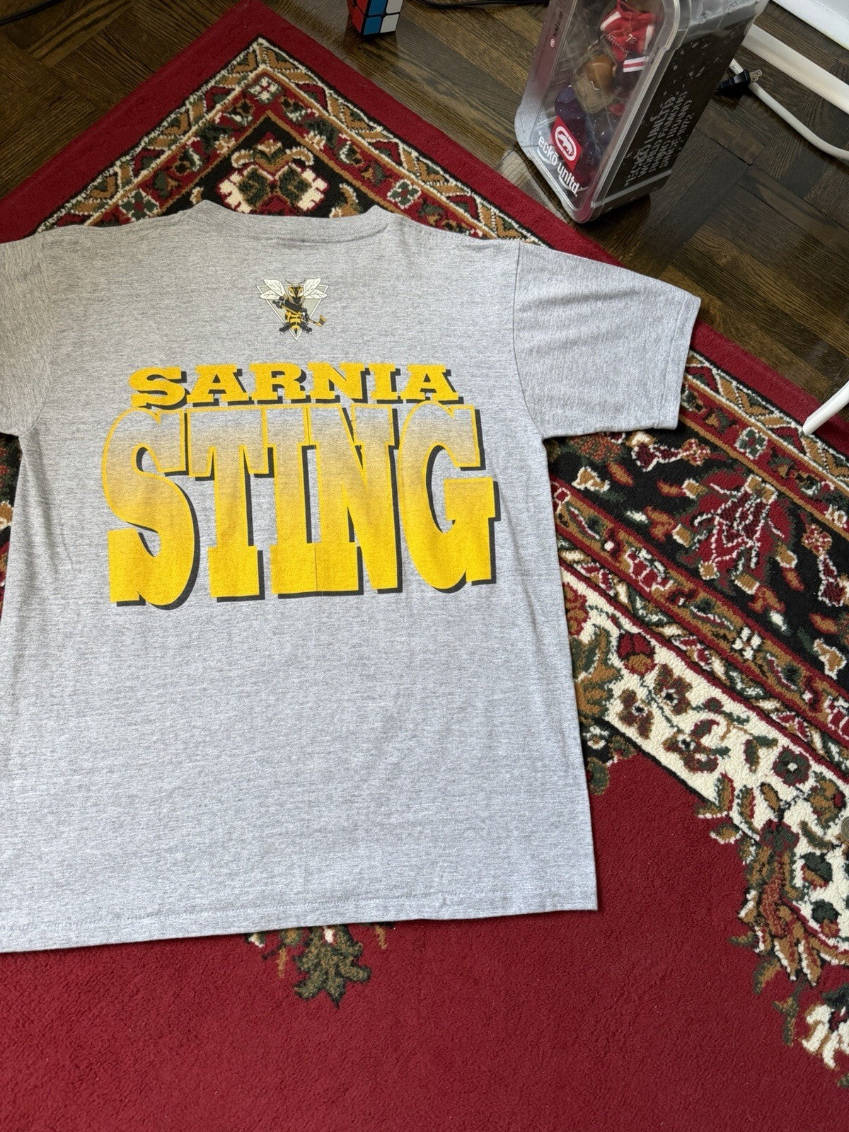 90s Sarnia Stings Starter Vintage CHL Hockey T-Shirt Tee Gray