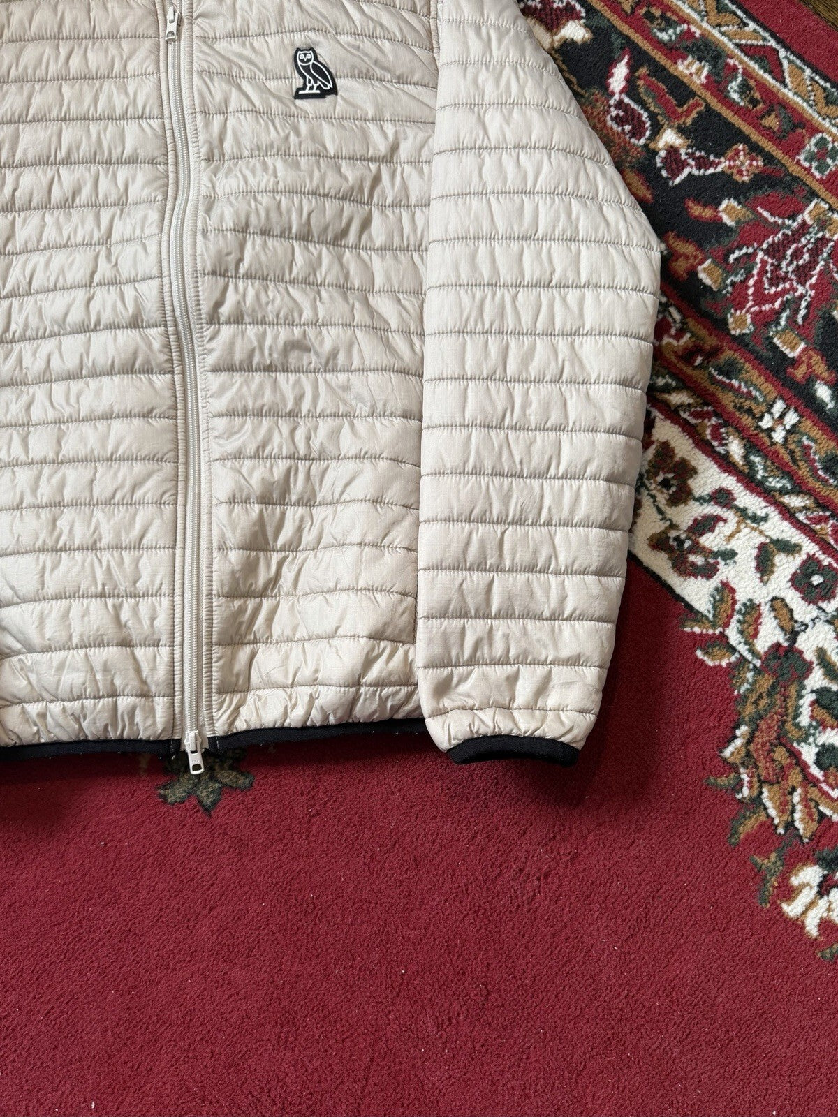 OVO October Very Own Puffer Jacket Drake Milk White Size Medium