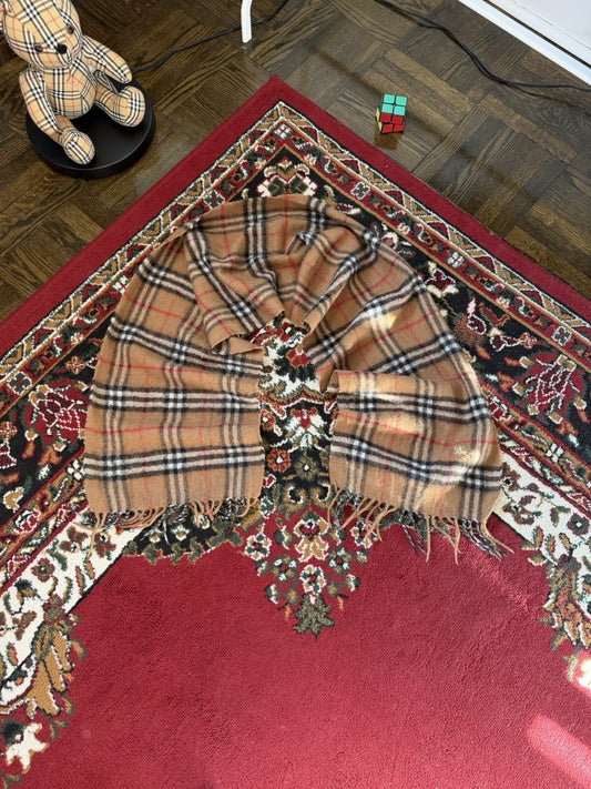 Burberry Nova Check Tan/Camel Baby Alpaca Scarf Scarves