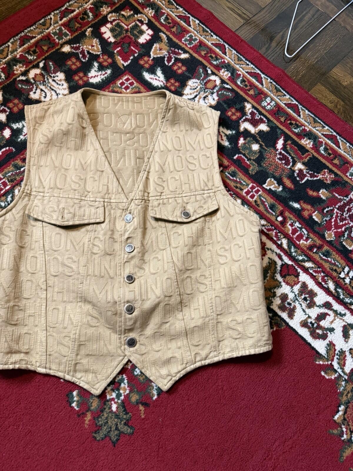Vintage Moschino Jeans Men's Monogram Themed Cotton Vest  Size USA 36 Archive