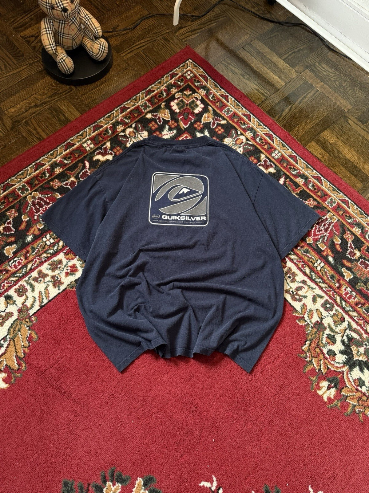 90s Quiksilver International Vintage Reflective Logo Tee T-shirt Surd Skate XL