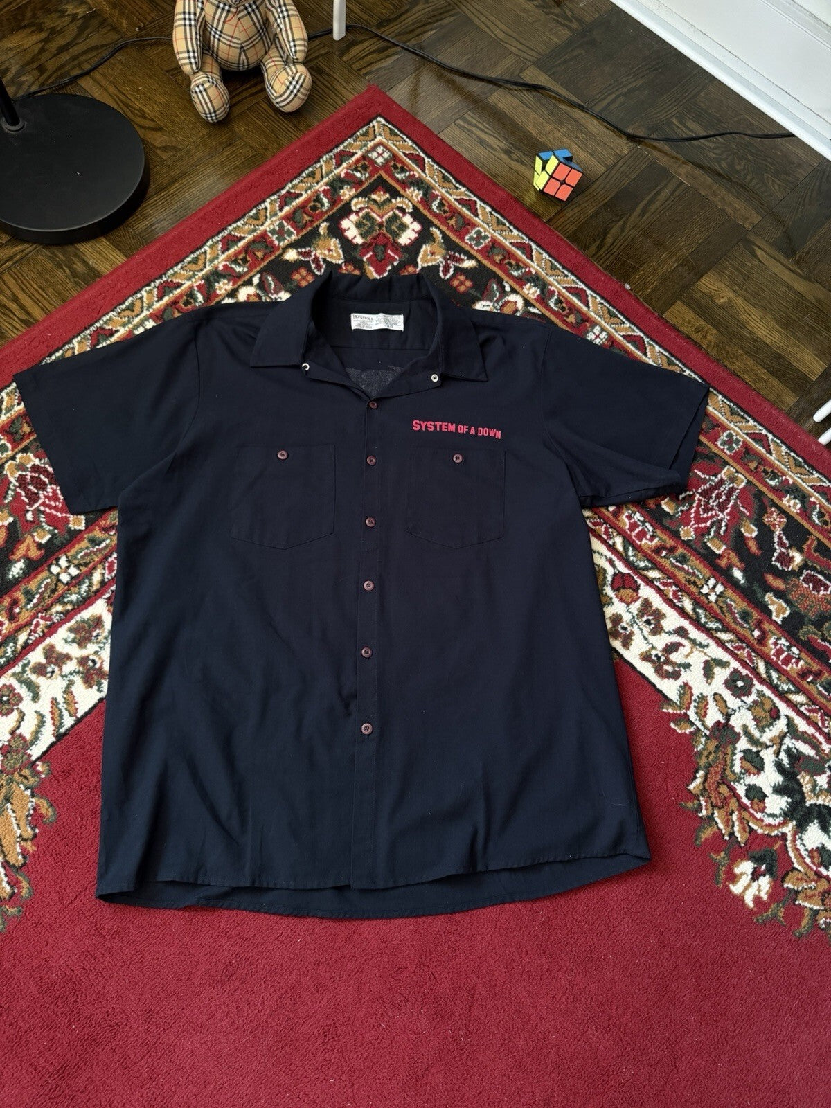 VERY RARE VTG 90s System Of  A Down Rock N Roll Occupational Wear Button UpShirt
