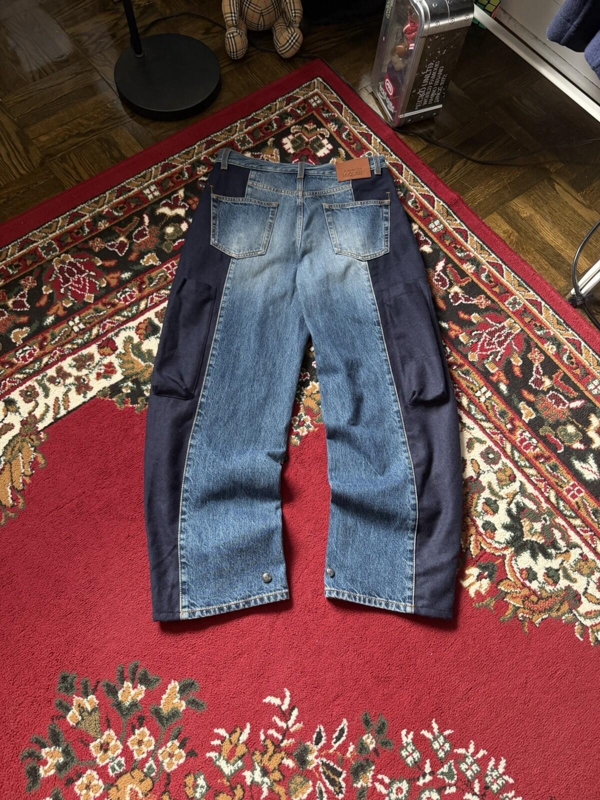 Alexander McQueen High Rise Media Mix Wool/Cotton Cargo Jeans