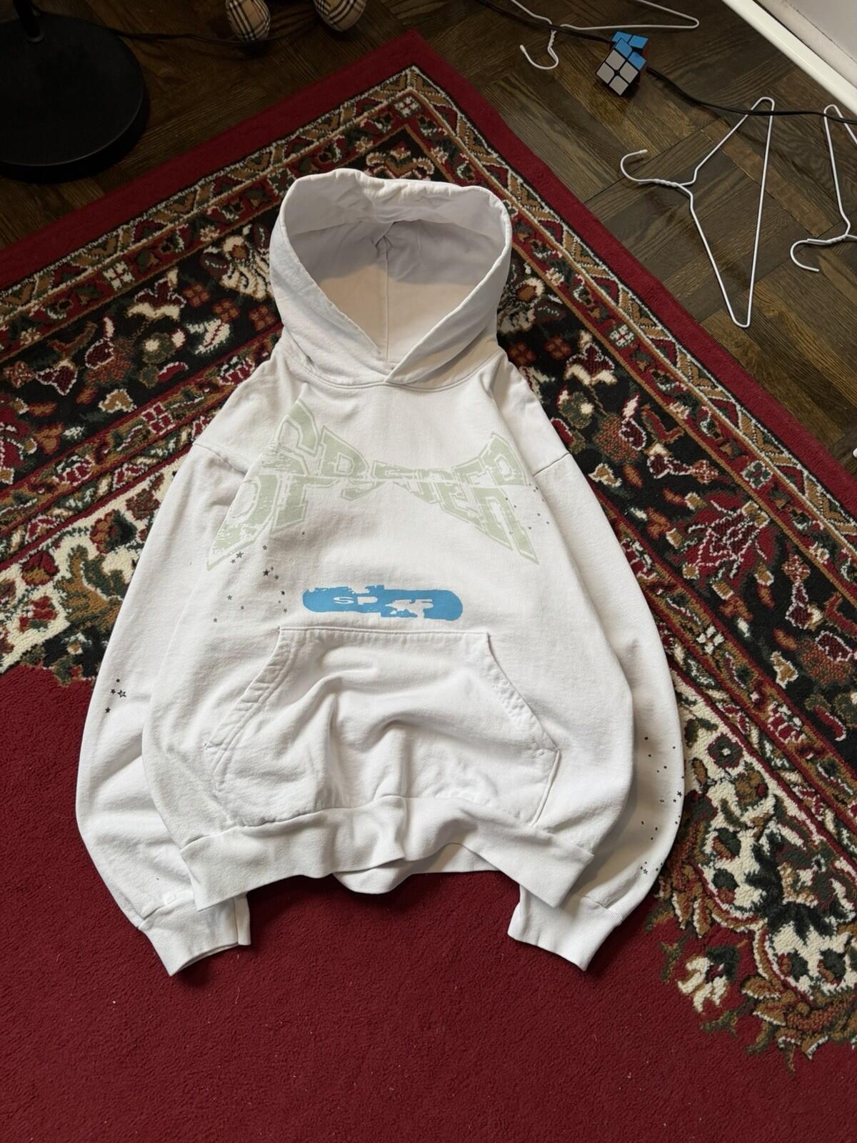 Sp5der Young Thug Graphic "Eggshell" Hoodie Eggshell Size M