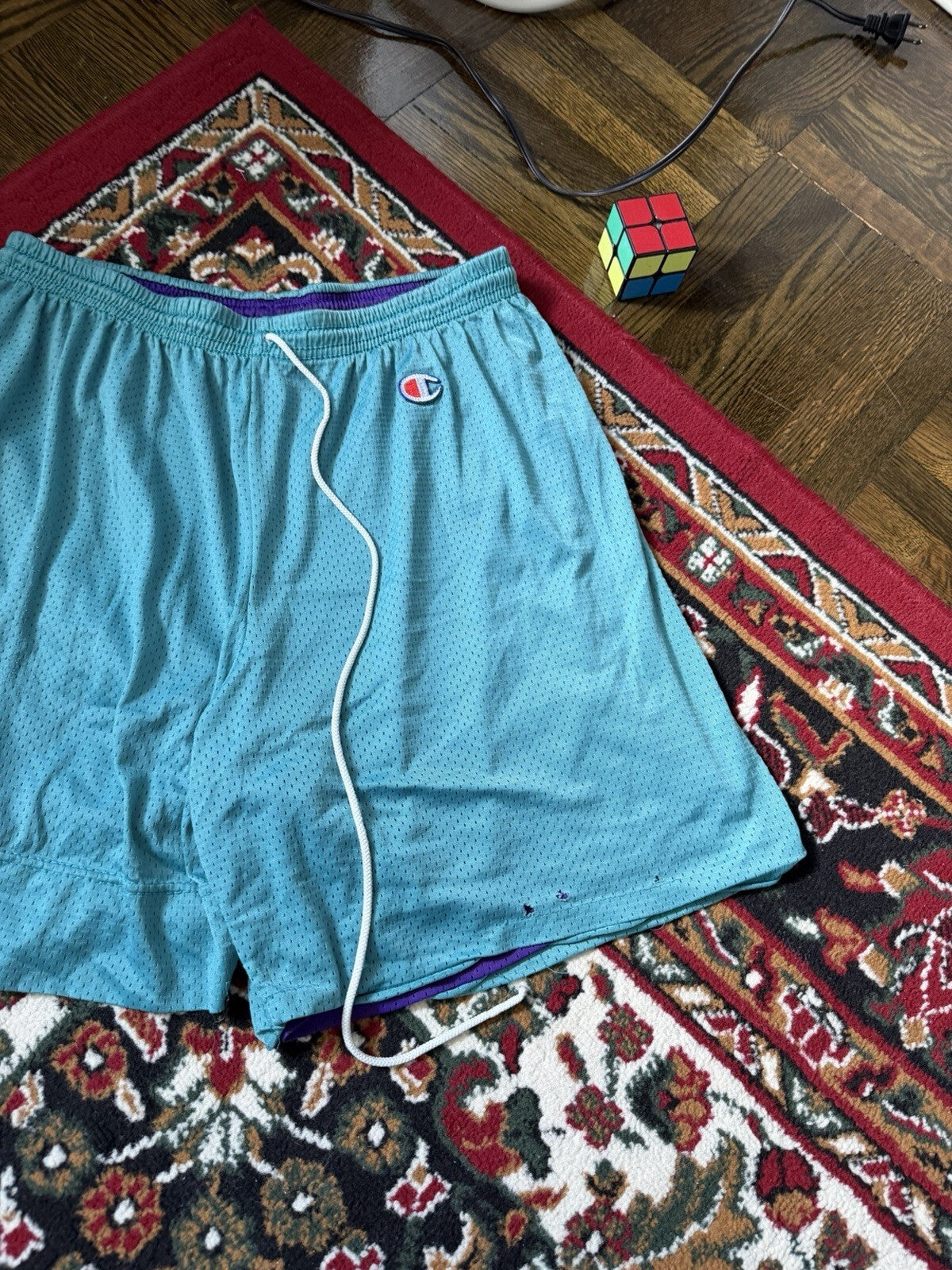 Vintage Champion 80s Reversible Basketball Shorts Purple / Green