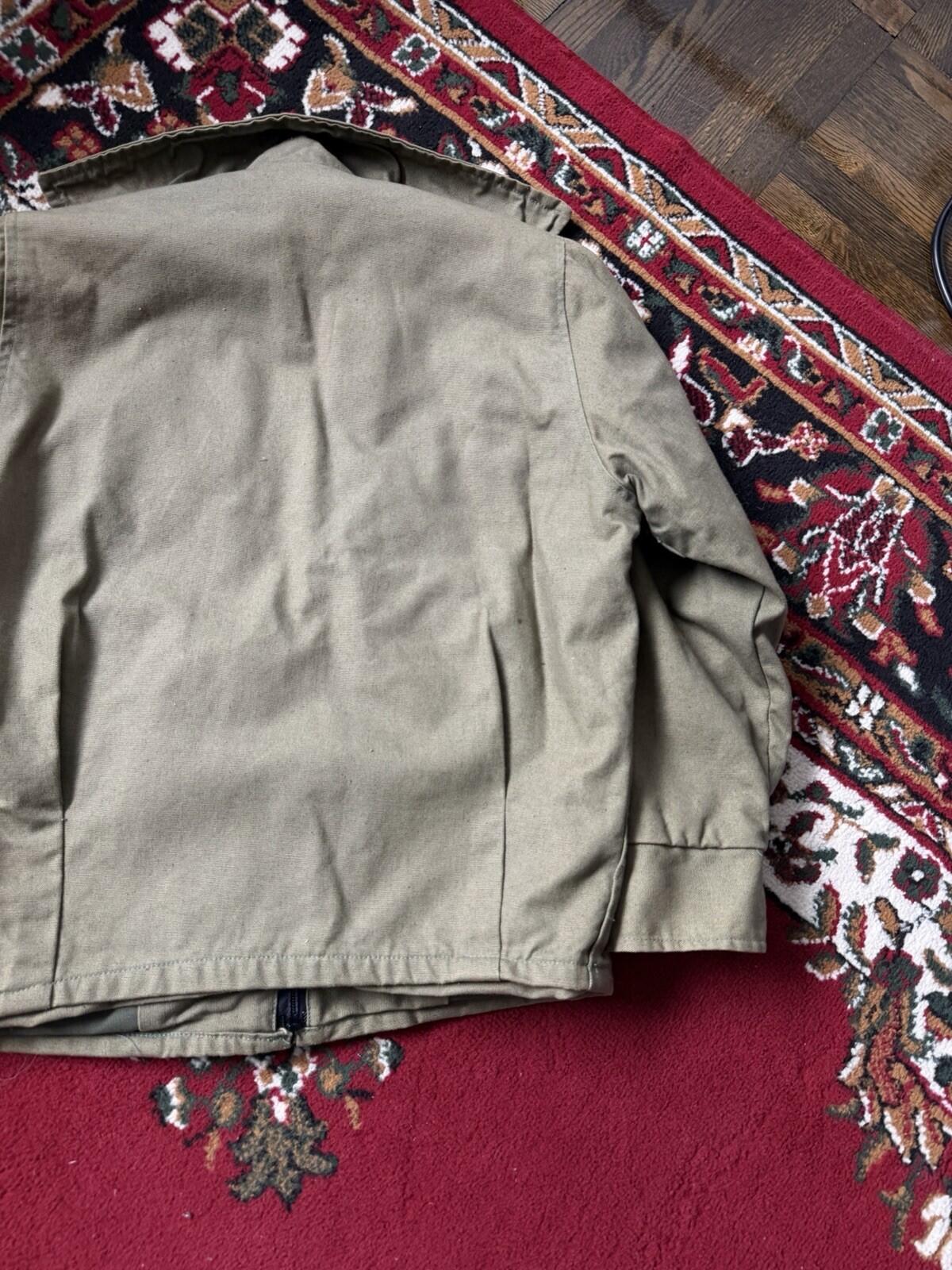 Vintage 50s-60s European Canvas Work Jacket Lighting Zip Pockets Olive