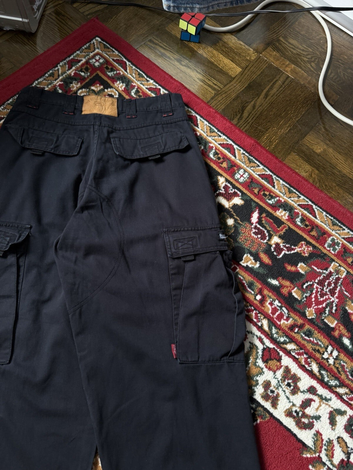 VTG Y2K Ecko Pants/Shorts Men's Size 30 BLK Rhino Baggy Utility Cargo