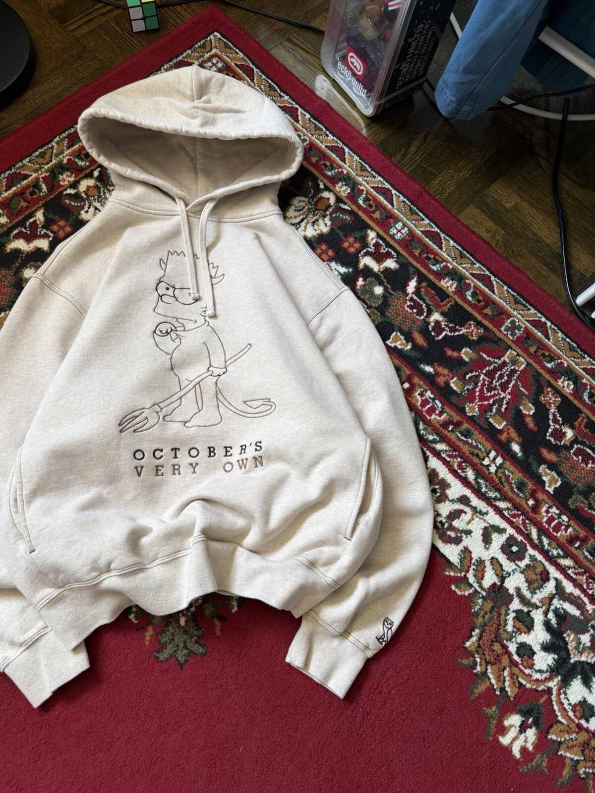 October's Very Own x The Simpsons Beige Hoodie Evil Bart Size M Drake OVO
