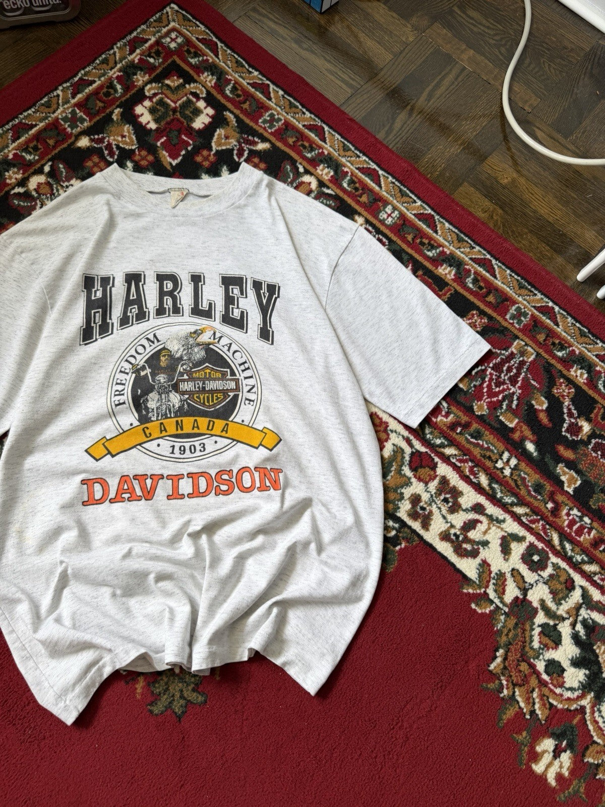 Vintage Harley Davidson Niagara Falls Canada Eagle Motorcycle Men's M Tee 90s