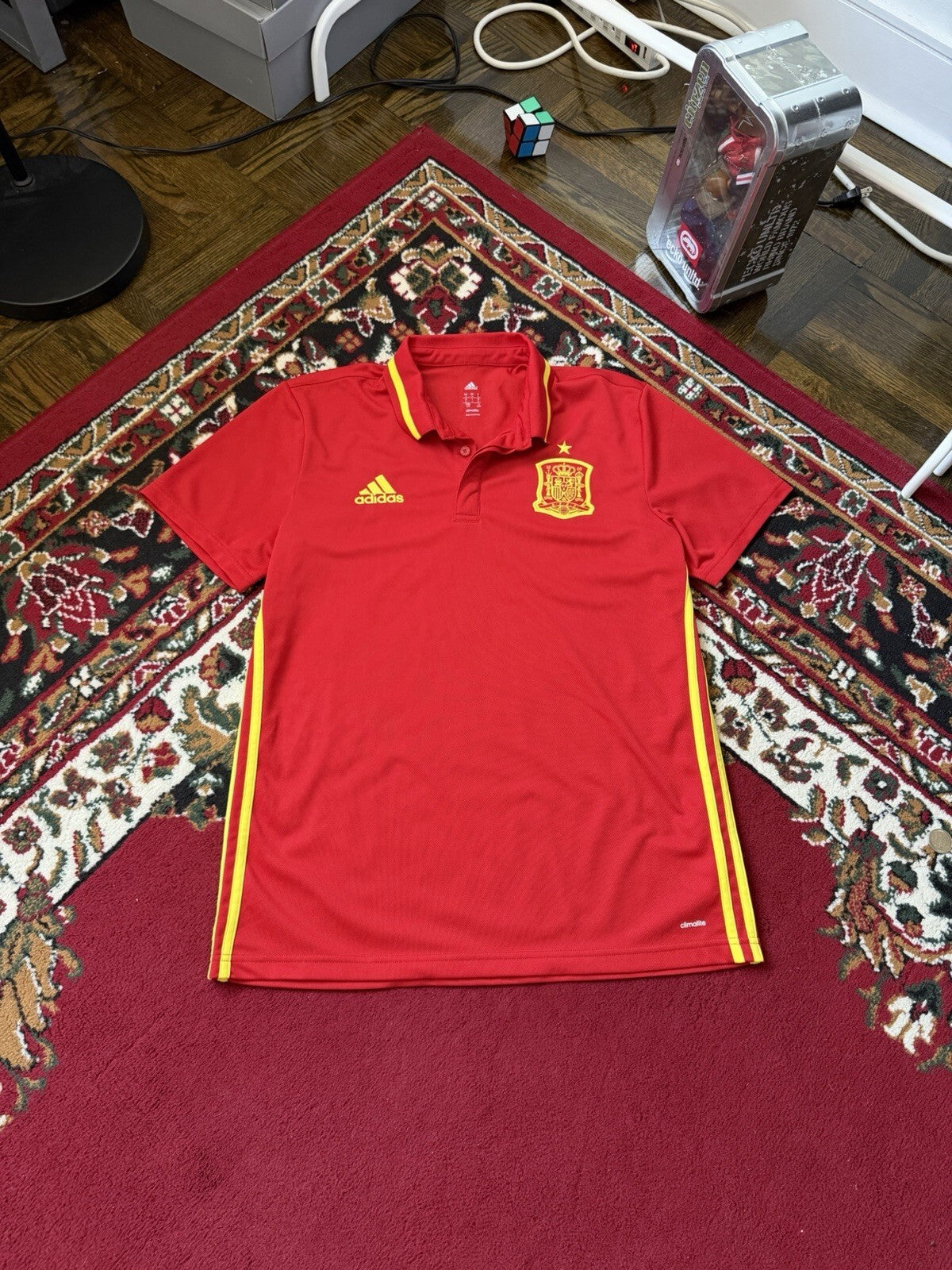 Spain 2015/16 Home Soccer Jersey Football Shirt Adidas Men's Size L