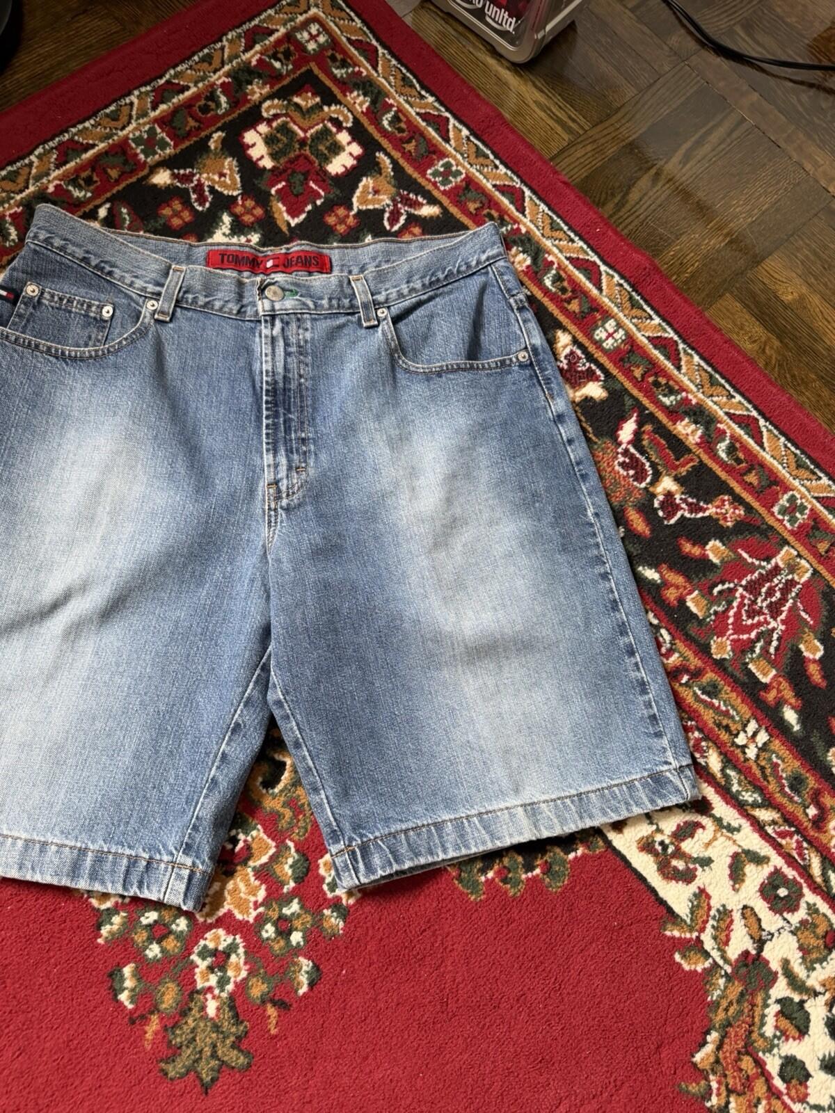 Y2K Tommy Hilfiger Stonewash Jorts Baggy Size 34 VTG 90s Denim Jean Shorts