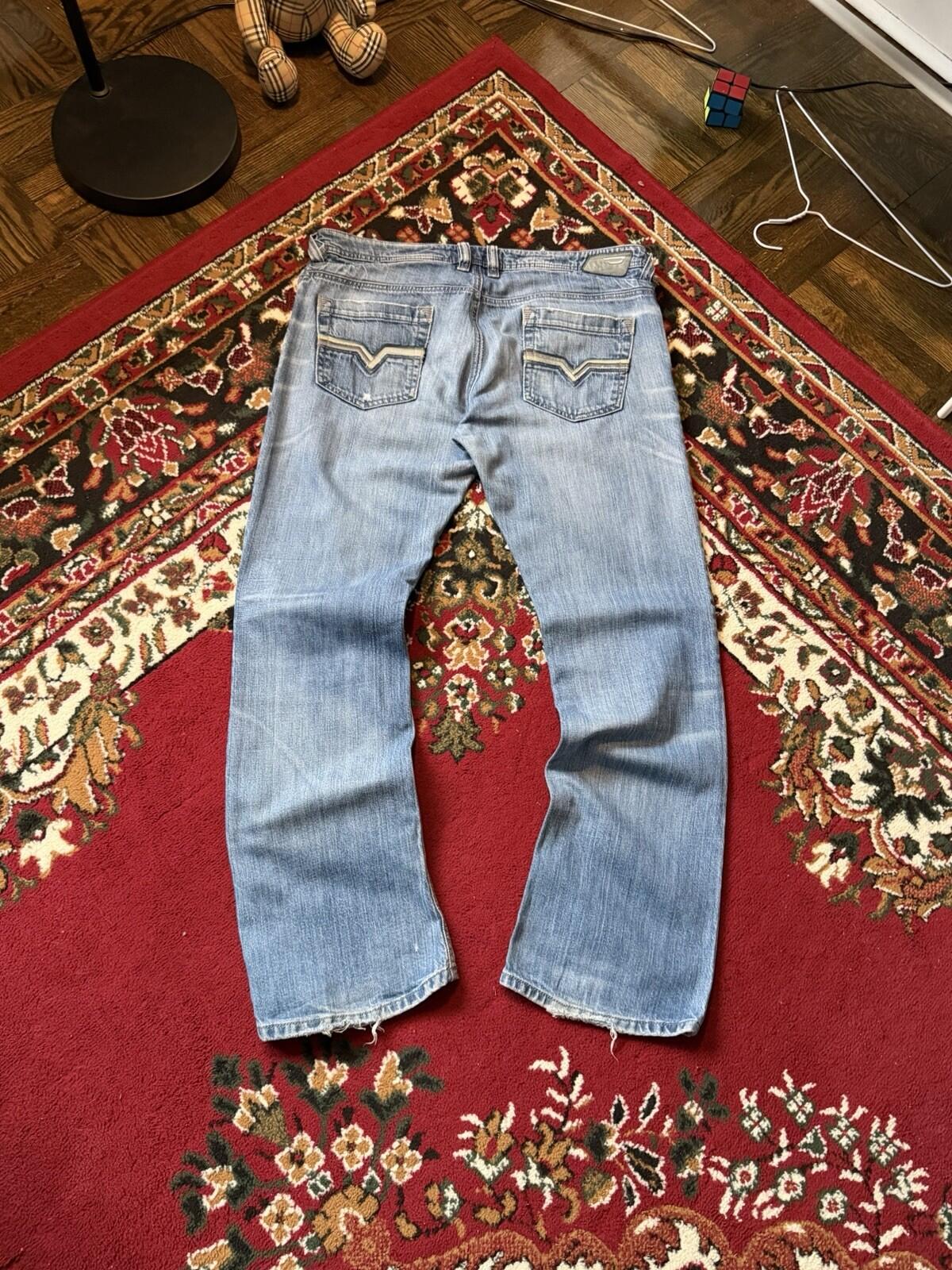 Diesel Industry Trouleg Mens Blue Jeans Denim Pants Distressed Stretch 34/30