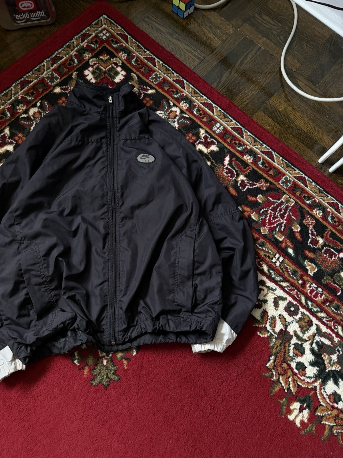 Vintage Nike Fit Nylon Jacket Windbreaker Zip Up Mens Size L 90s Y2K