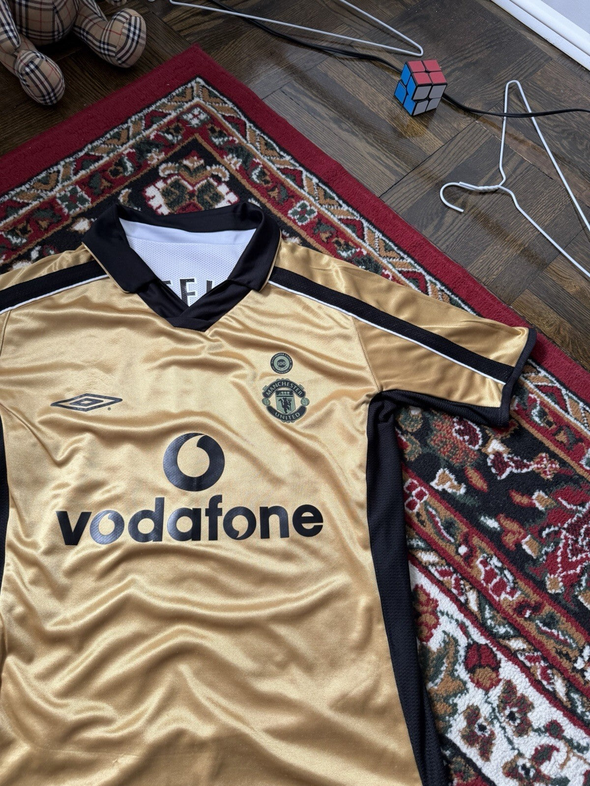 MANCHESTER UNITED 2001 2002 FOOTBALL JERSEY UMBRO REVERSIBLE #10 V.NISTELROY