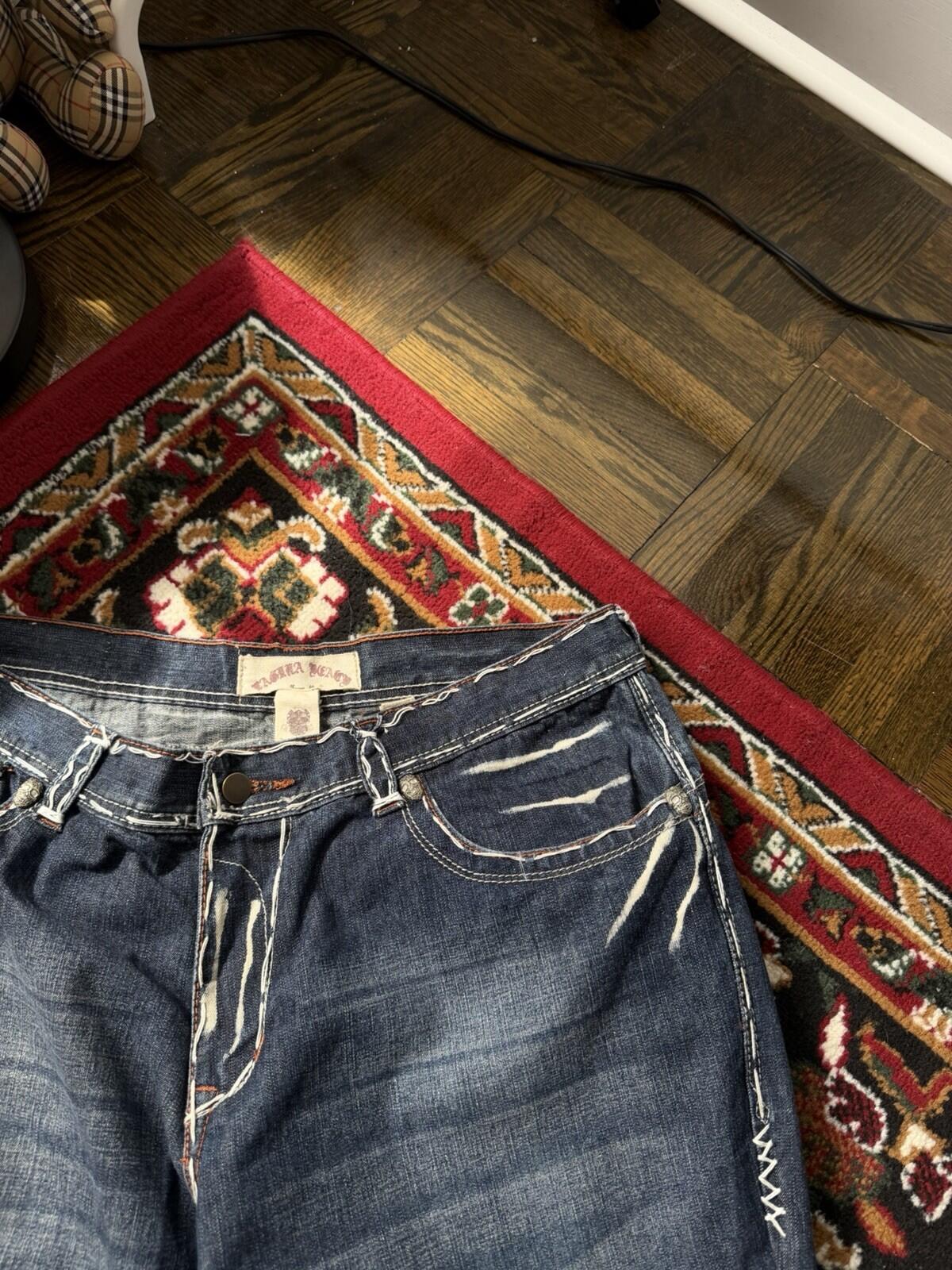 Laguna Beach Jeans Size 36 Mens Bootcut Skulls Embroidered Vintage Made in USA