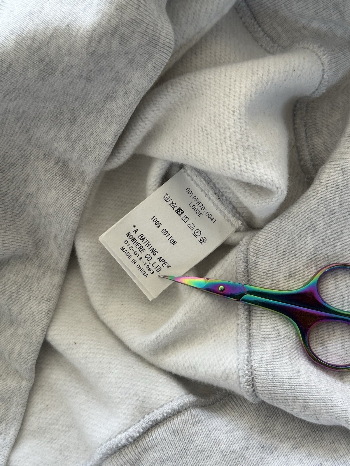 Bape Embroidery Loose Fit Gray Hoodie Size M