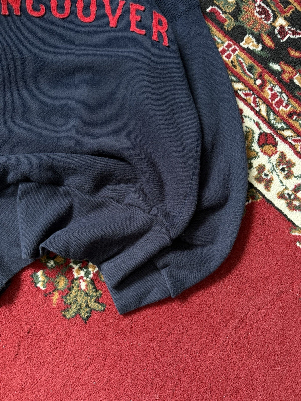 Ebbets Field Flannels Vancouver Embroidered Sewn Logo Sweater Knit Size S