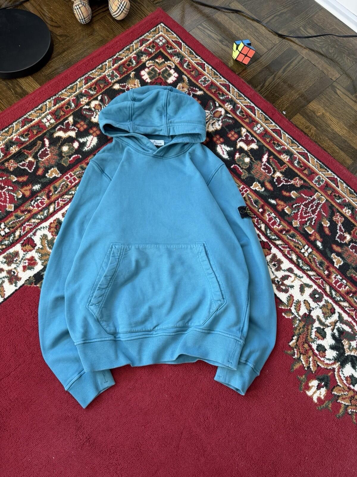 Stone Island Junior Blue Badge Logo Hoodie Authentic