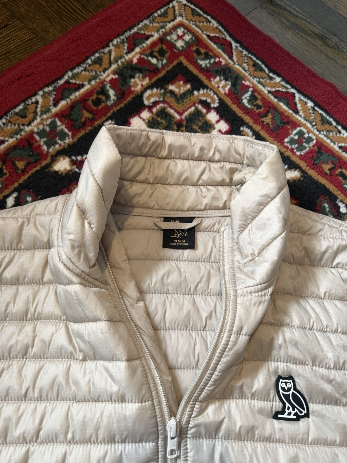 OVO October Very Own Puffer Jacket Drake Milk White Size Medium