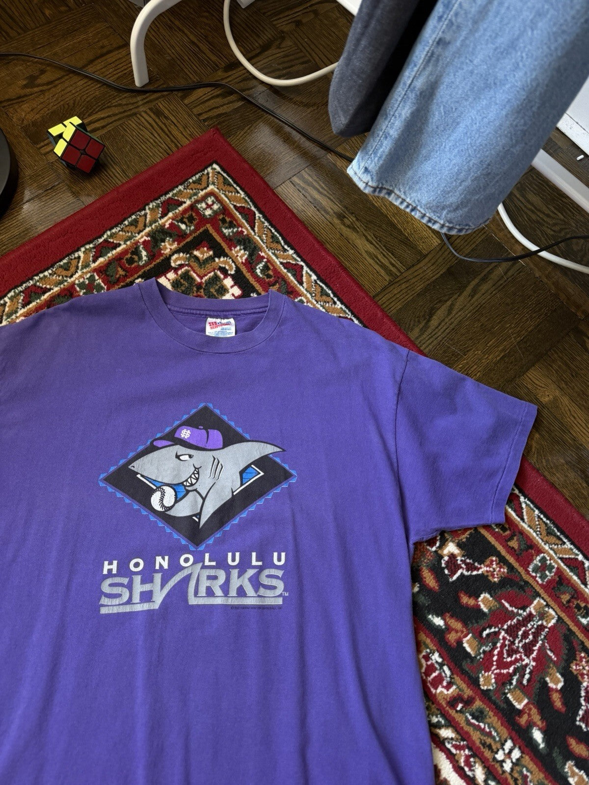 Vintage 1993 Honolulu Sharks Inaugural Season Tee Size XL Single Stitch