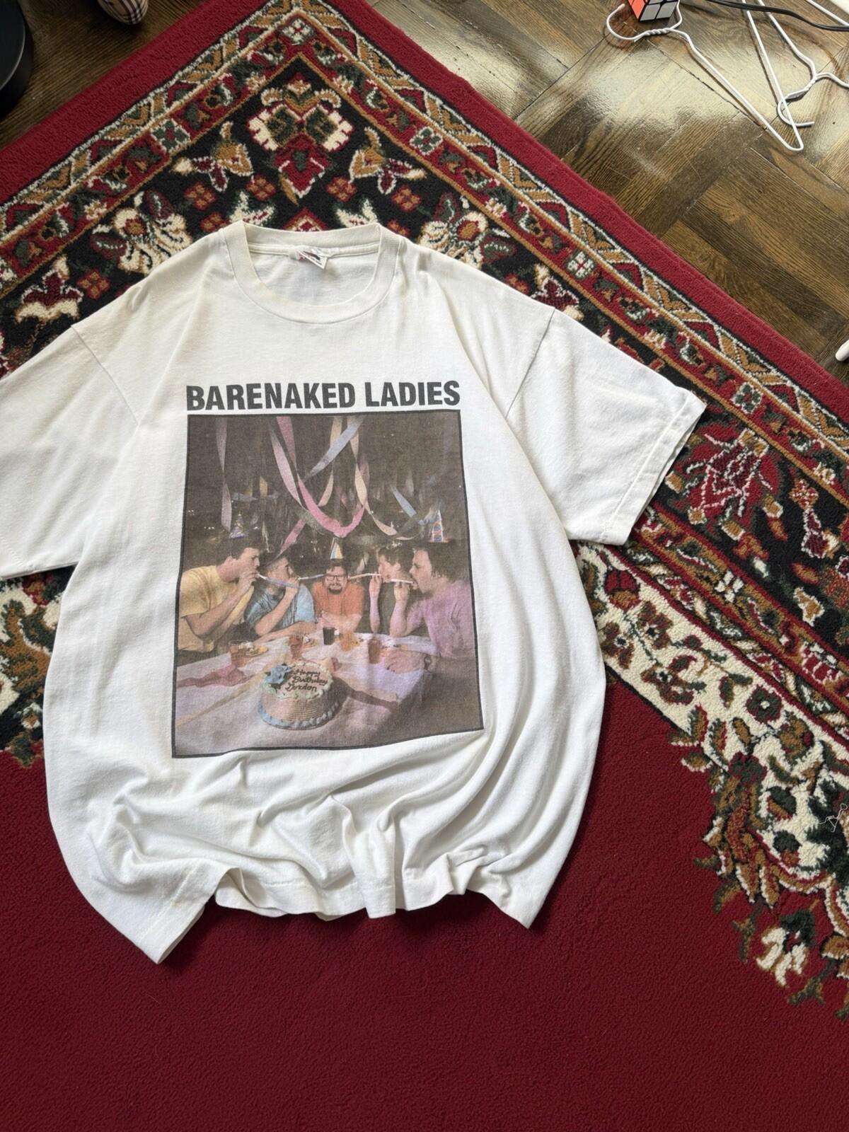 Vintage Barenaked Ladies Birthday Shirt Mens XL White 1990s