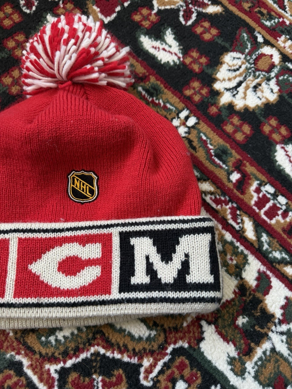 Vintage CCM Red Wings Winter Christmas Hat Excellent Condition