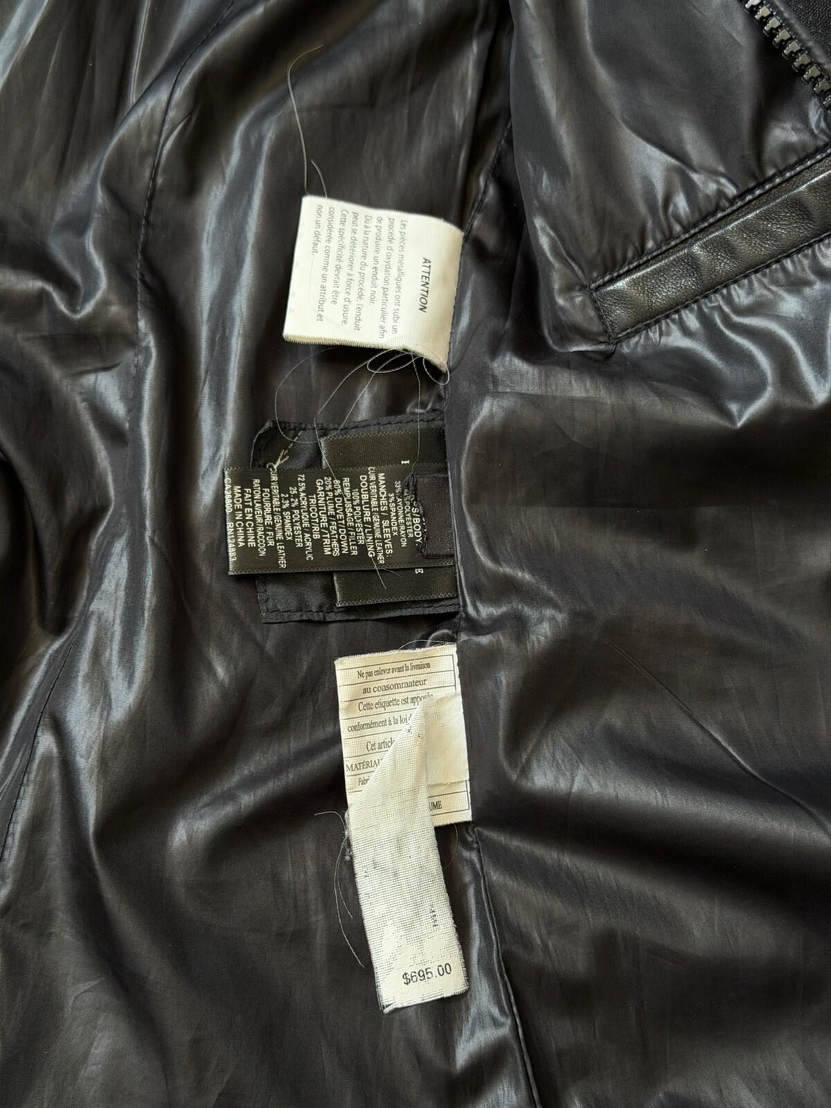 Rudsak Racoon Fur Leather Sleeves Women’s Fitted Down Coat Size S