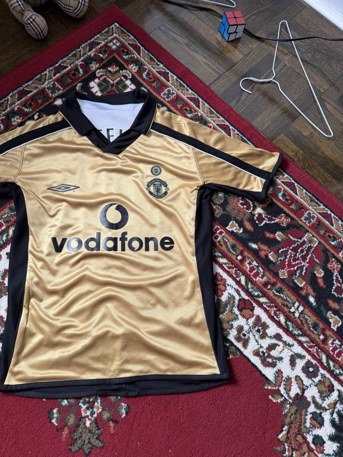 MANCHESTER UNITED 2001 2002 FOOTBALL JERSEY UMBRO REVERSIBLE #10 V.NISTELROY