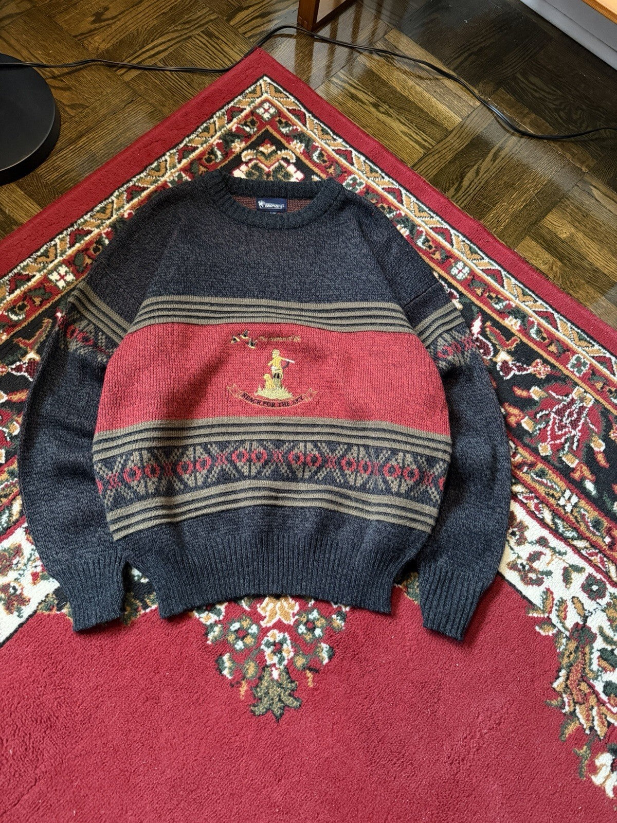 90s Vintage Bronzini Hunting "The essence of life - reach for the sky" Sweater