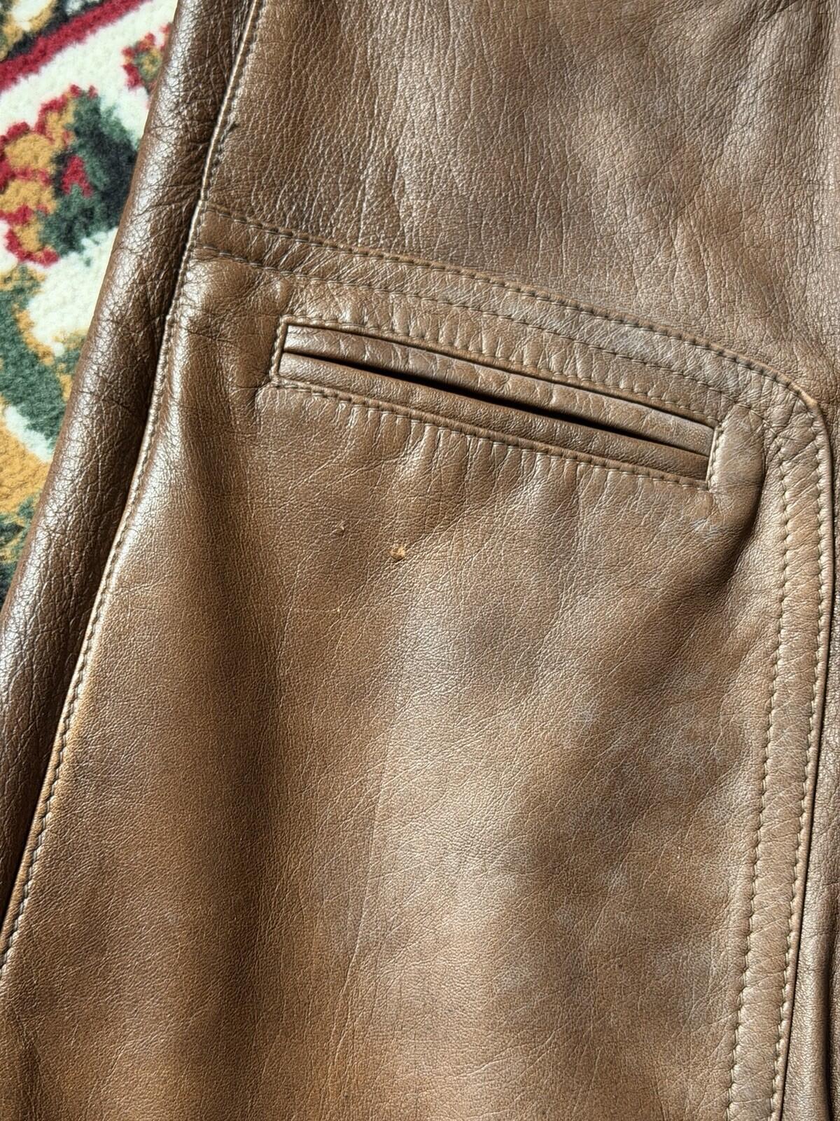 1960s Vintage Men's British ‘Clix’ Zipper Brown Collared Utility Pockets Jacket