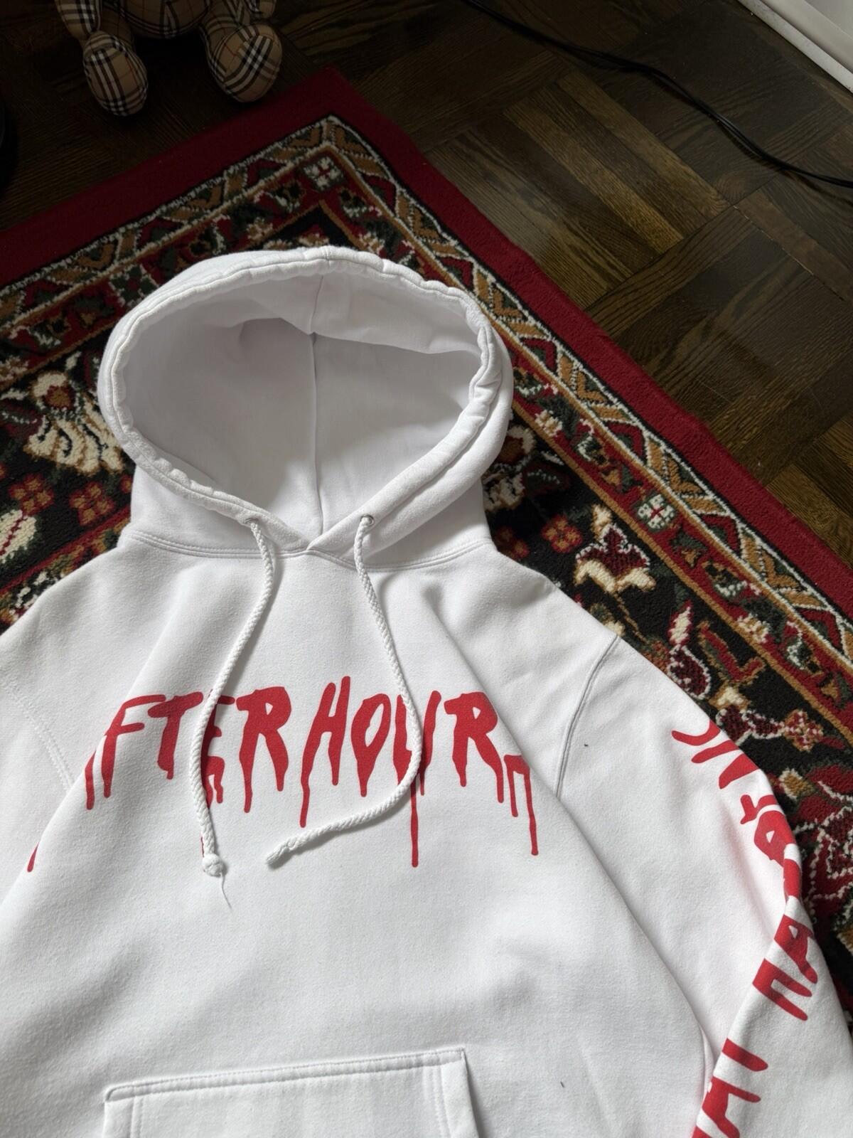 VLONE x The Weeknd What Happens After Hours White Hoodie Sweatshirt Size S