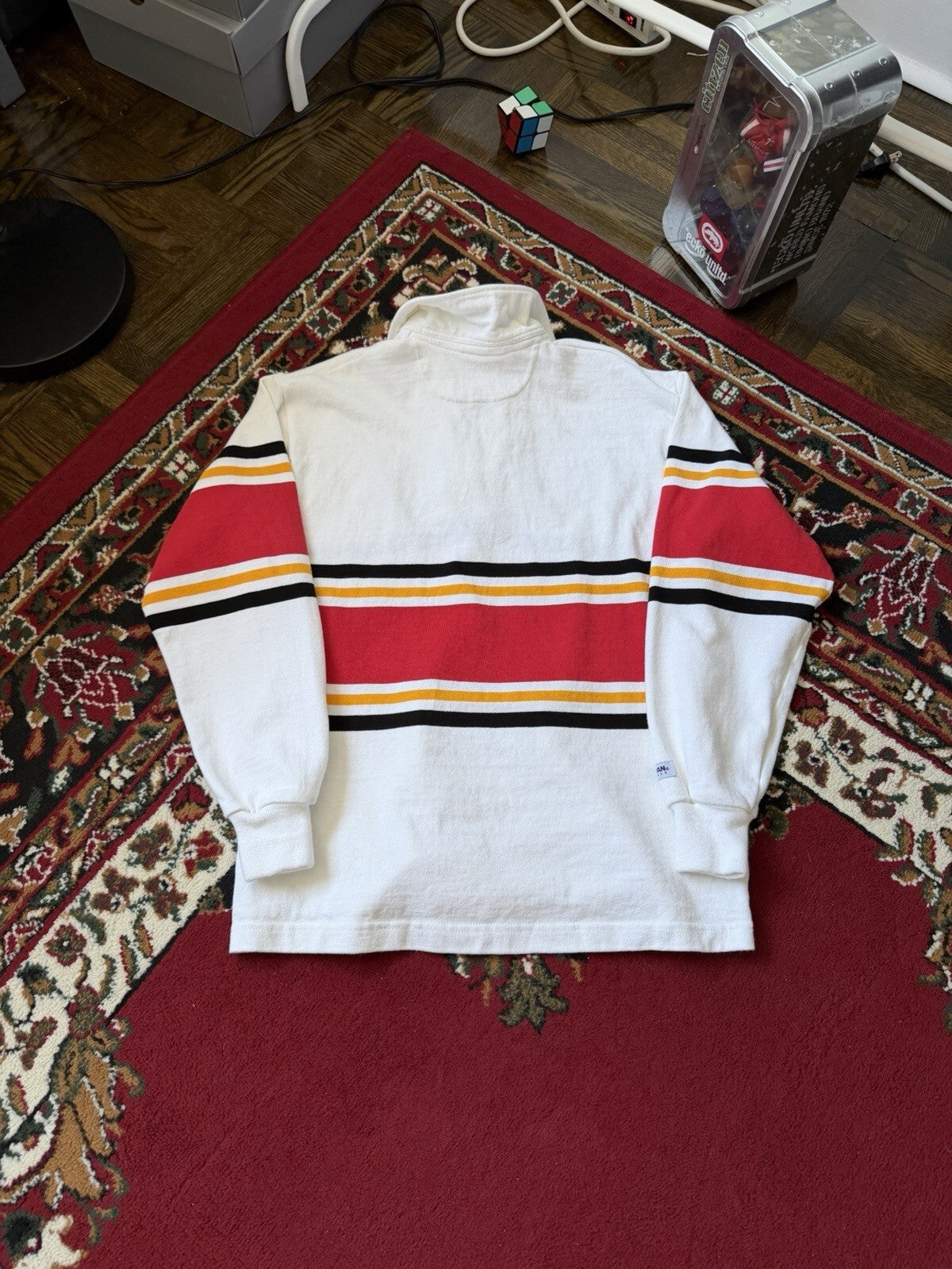 Vintage Barbarian Rugby Shirt Mens Small University of Guelph White  Polo