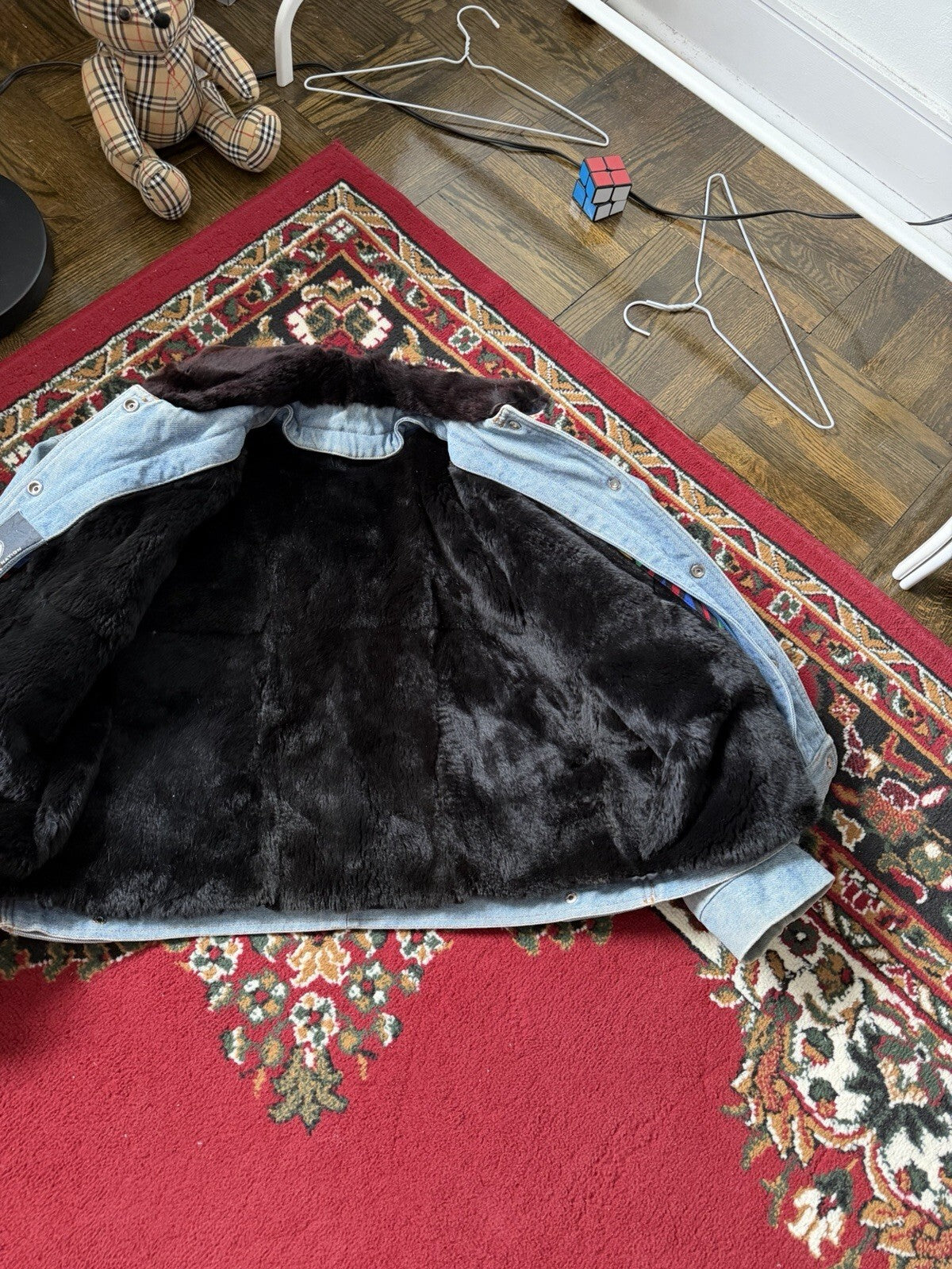 D'Arcy Moses Indian Nation Denim Jacket x Gilles Allard Wasel Fur Medium RARE!